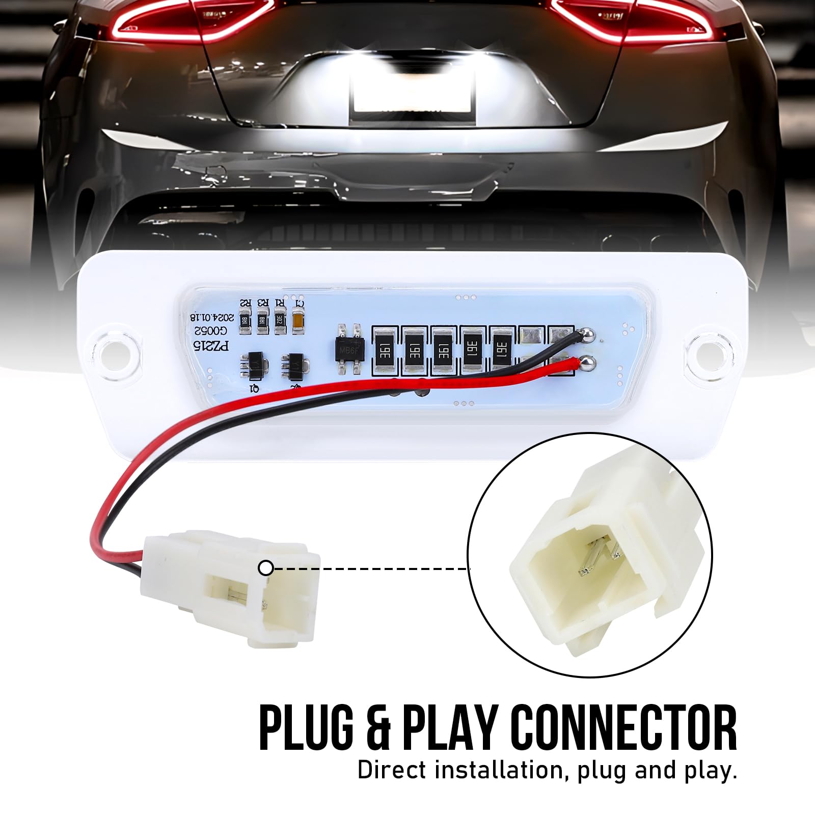 **OPP ULITE 48-LED Cool White 6000K License Plate Light for Maserati Coupe 4200/GT (2001-2007), GranTurismo (2007+), GranCabrio (2010+) – Plug & Play, 2-Pack (PZ215-USA) – Perfect for Night Driving & Enhanced Style**