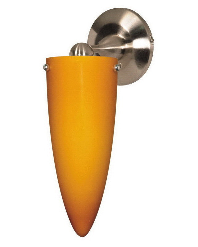 Nuvo Lighting 60 696 Brushed Nickel Wall Sconce with Butterscotch Cone Glass Shade - Perfect for Bedroom, Hallway, and Entryway Lighting