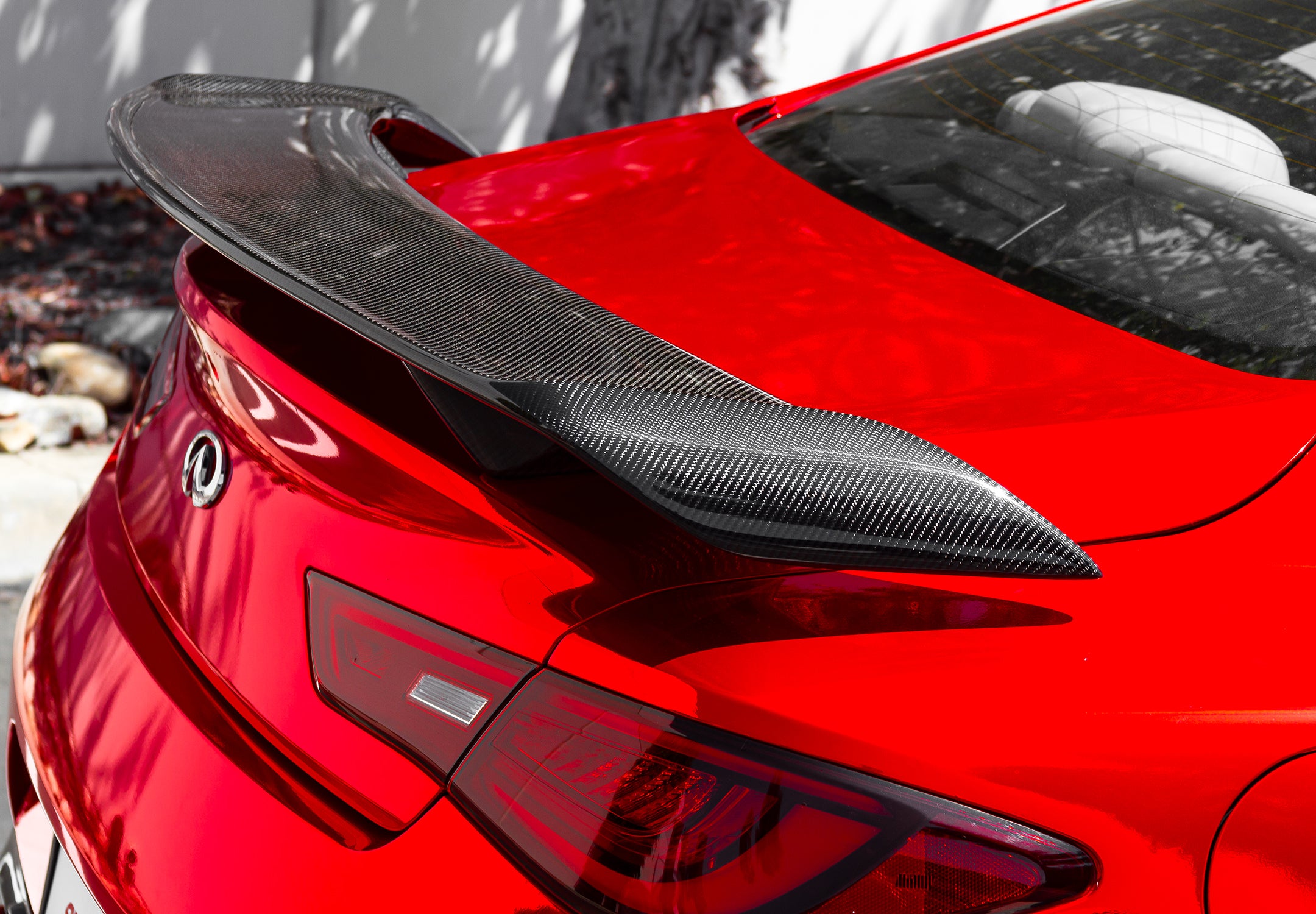 2017-2022 Infiniti Q60 Carbon Fiber Rear Spoiler - High Performance Car Spoiler for Q60 Coupe - Enhances Aerodynamics & Sporty Style (Model CF11239) - Perfect for Racing, Car Shows & Street Performance Upgrades