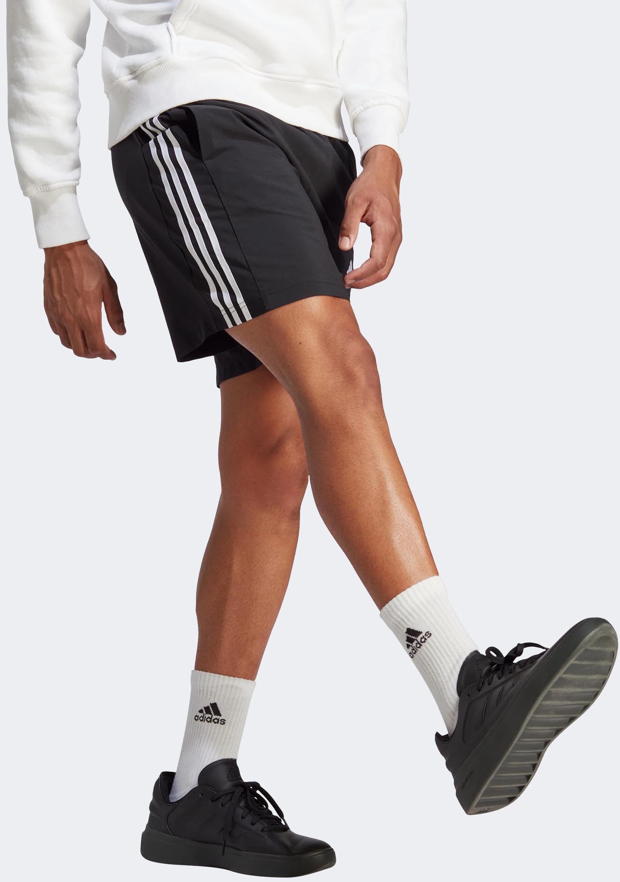Adidas Men's AEROREADY Essentials Chelsea 3 Stripes Athletic Shorts - Black - Comfortable Workout & Running Shorts for Gym, Jogging & Casual Wear