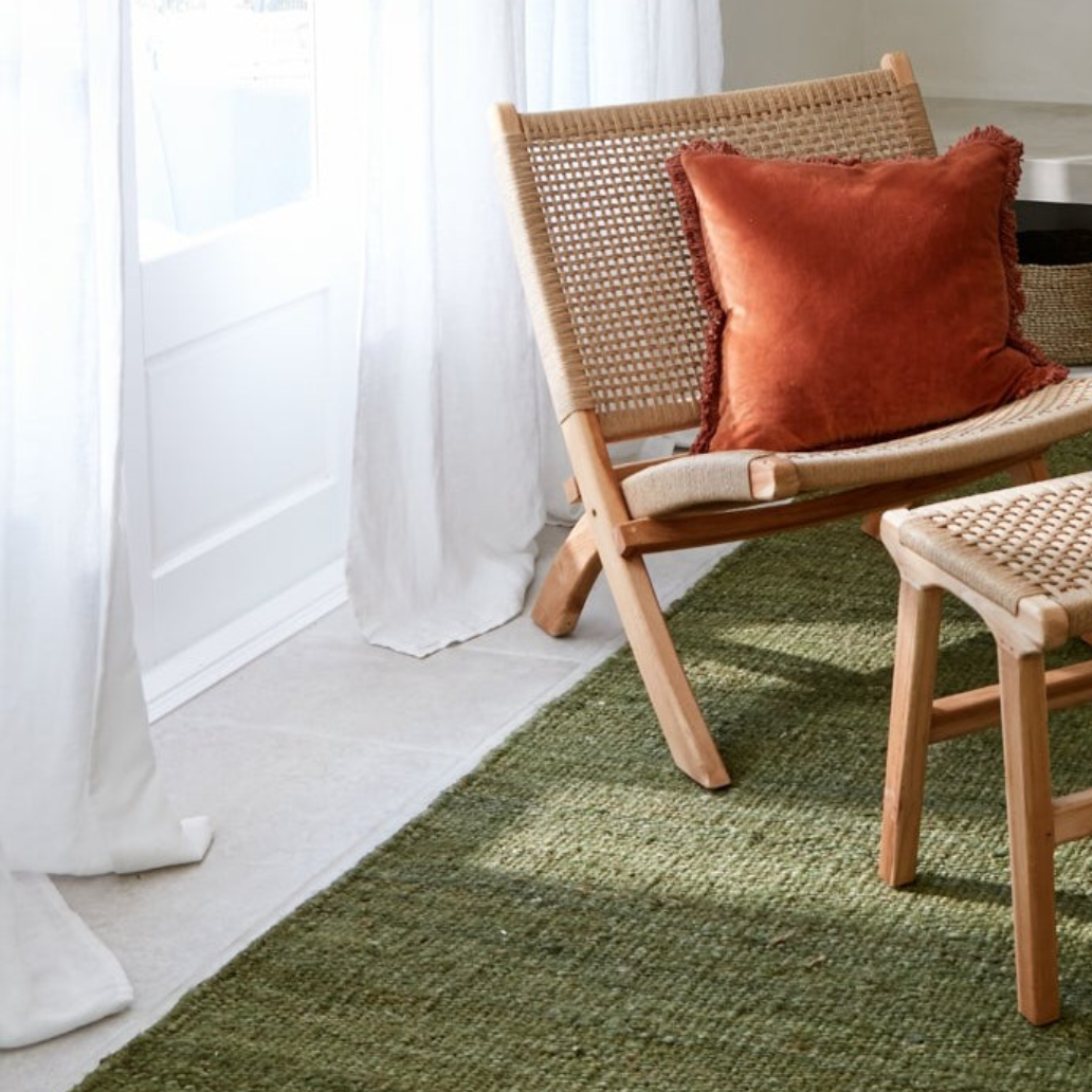 Sefer Jute Runner - Eco-Friendly Moss Green Rug for Boho Home Decor | Perfect for Living Room, Bedroom, or Entryway