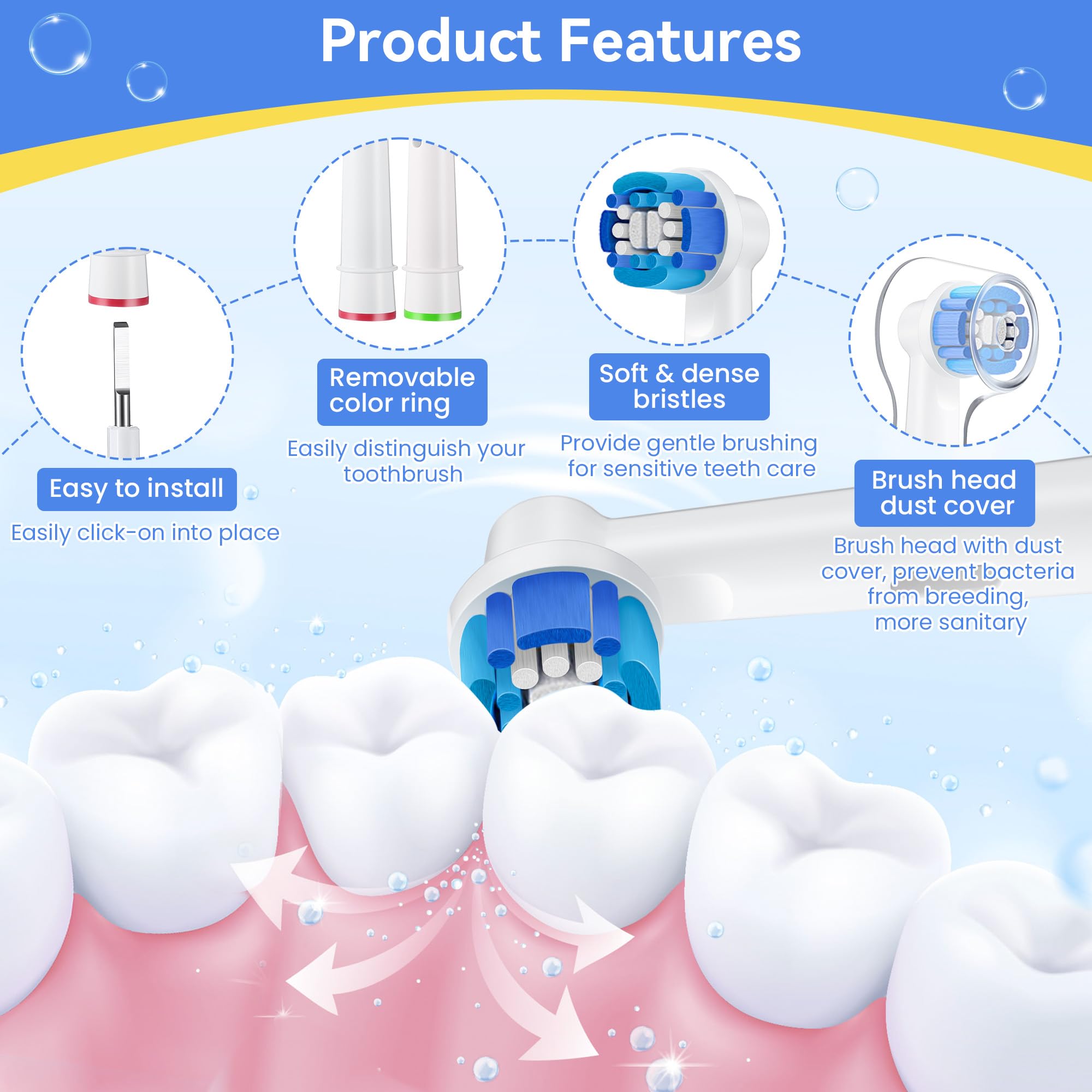 9 Pack Electric Toothbrush Replacement Charger Base & Brush Heads - Universal Fit for Round Head Electric Toothbrushes - Perfect for Travel, Home & Office Use