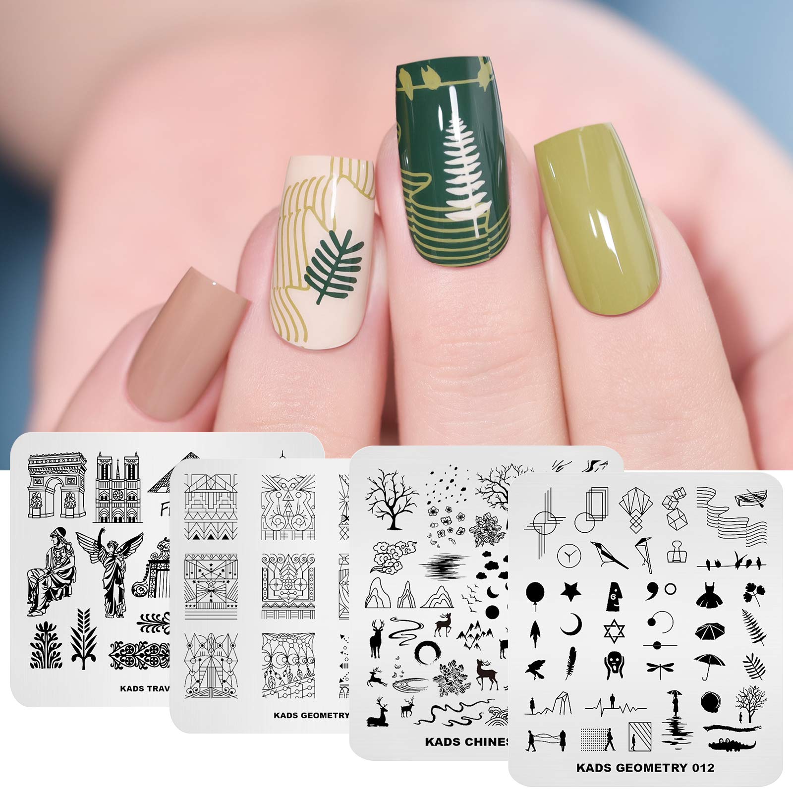 20Pcs Nail Stamp Plates Set - Floral, Animal & Chinese Style Nail Art Stamping Templates for DIY Manicure | Perfect for Home Salon, Nail Parties & Professional Use