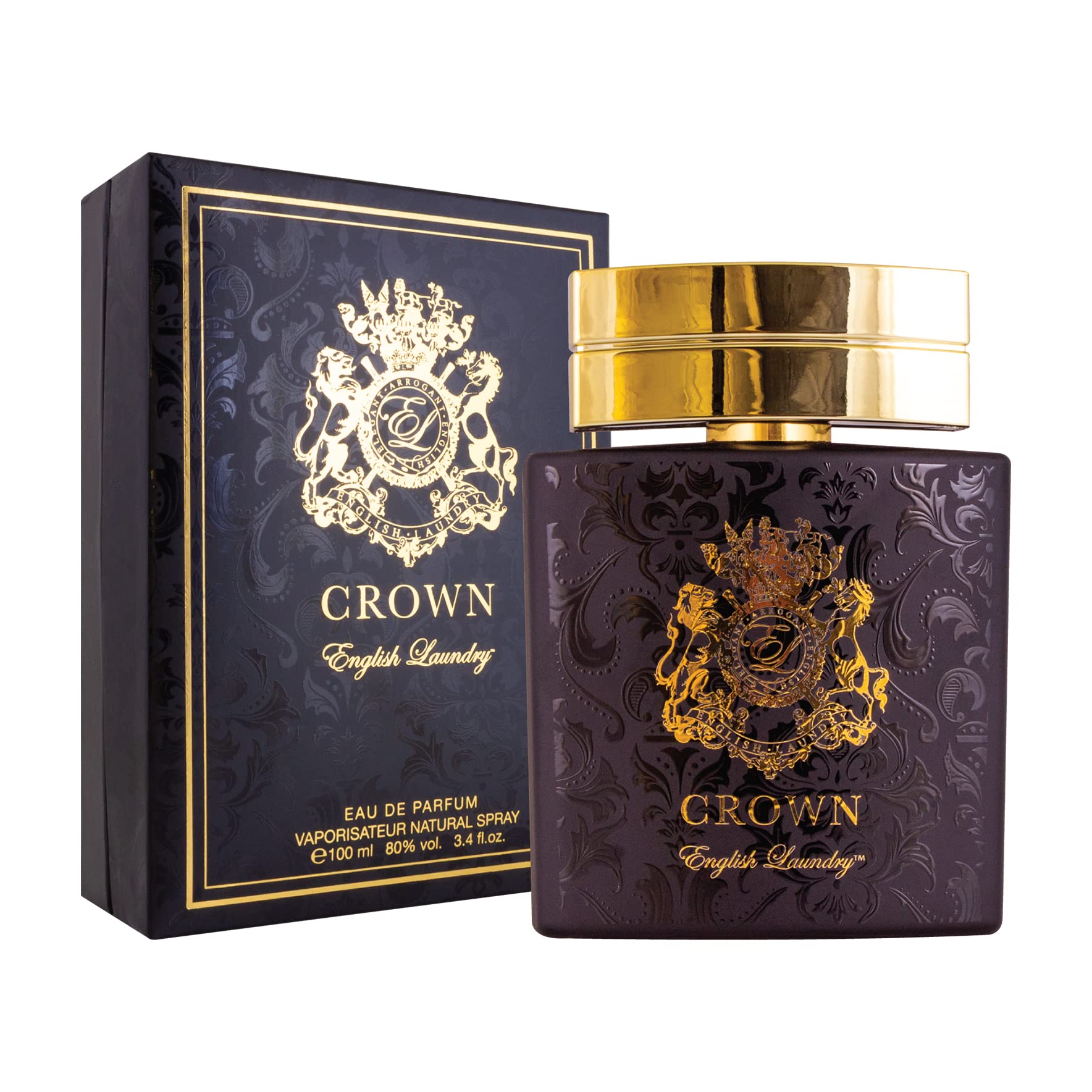 English Laundry Crown Cologne Eau de Parfum Spray for Men, 3.4 Fl Oz (100ml) - Premium Long-Lasting Fragrance for Date Night, Office & Special Occasions