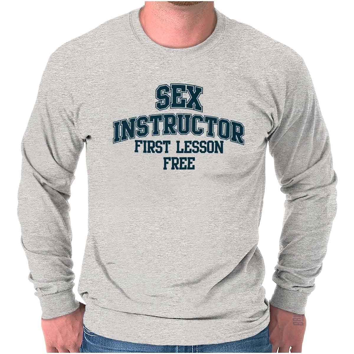 Brisco Brands Funny Adult Humor Long Sleeve T-Shirt for Men - Perfect for Parties, Gag Gifts & Casual Wear