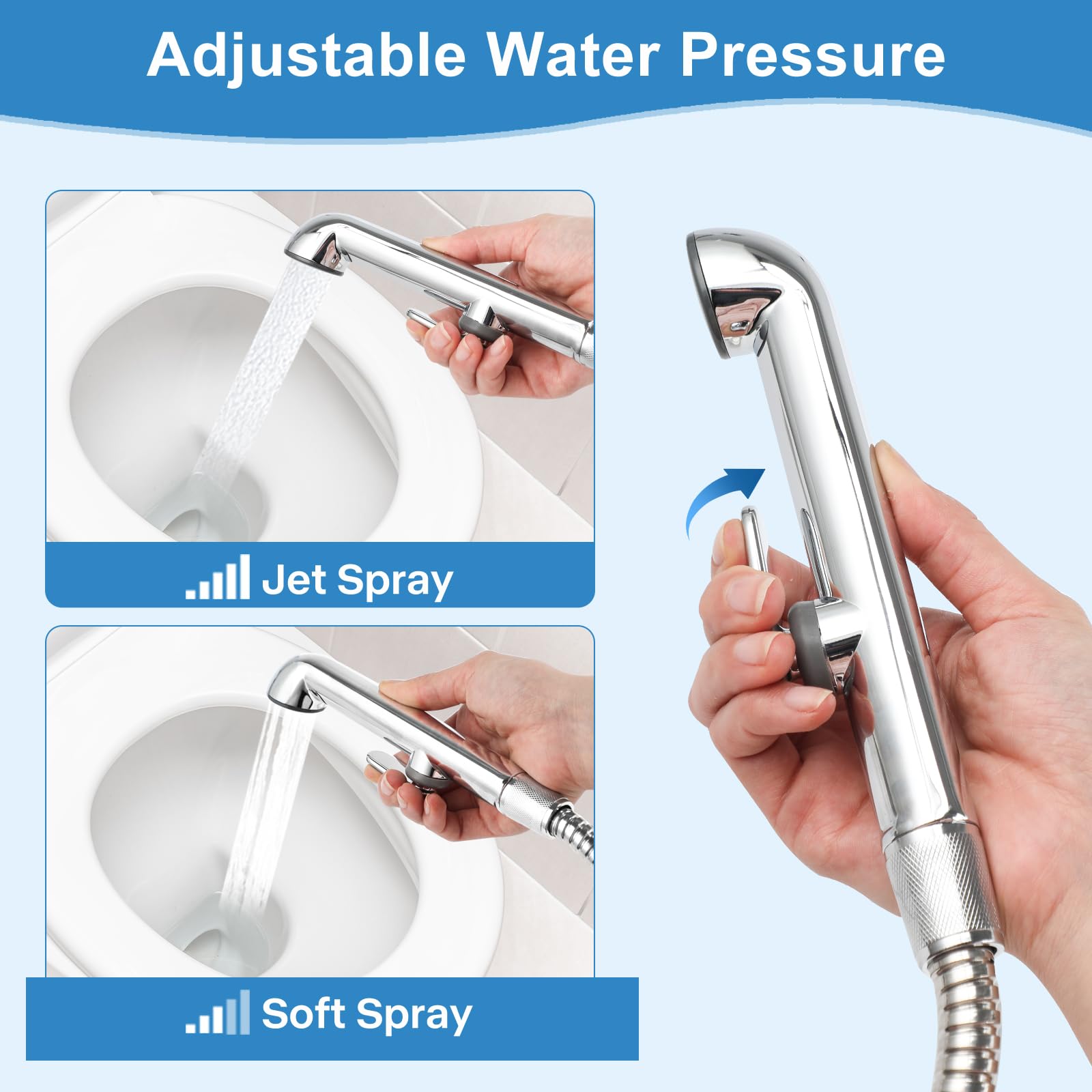Portable Handheld Bidet Sprayer for Toilet - Adjustable Water Pressure Zinc Alloy Shower Set with Hose | Perfect for Feminine Hygiene, Baby Diaper Cleaning & Postpartum Care | Easy Wall or Toilet Mount Installation
