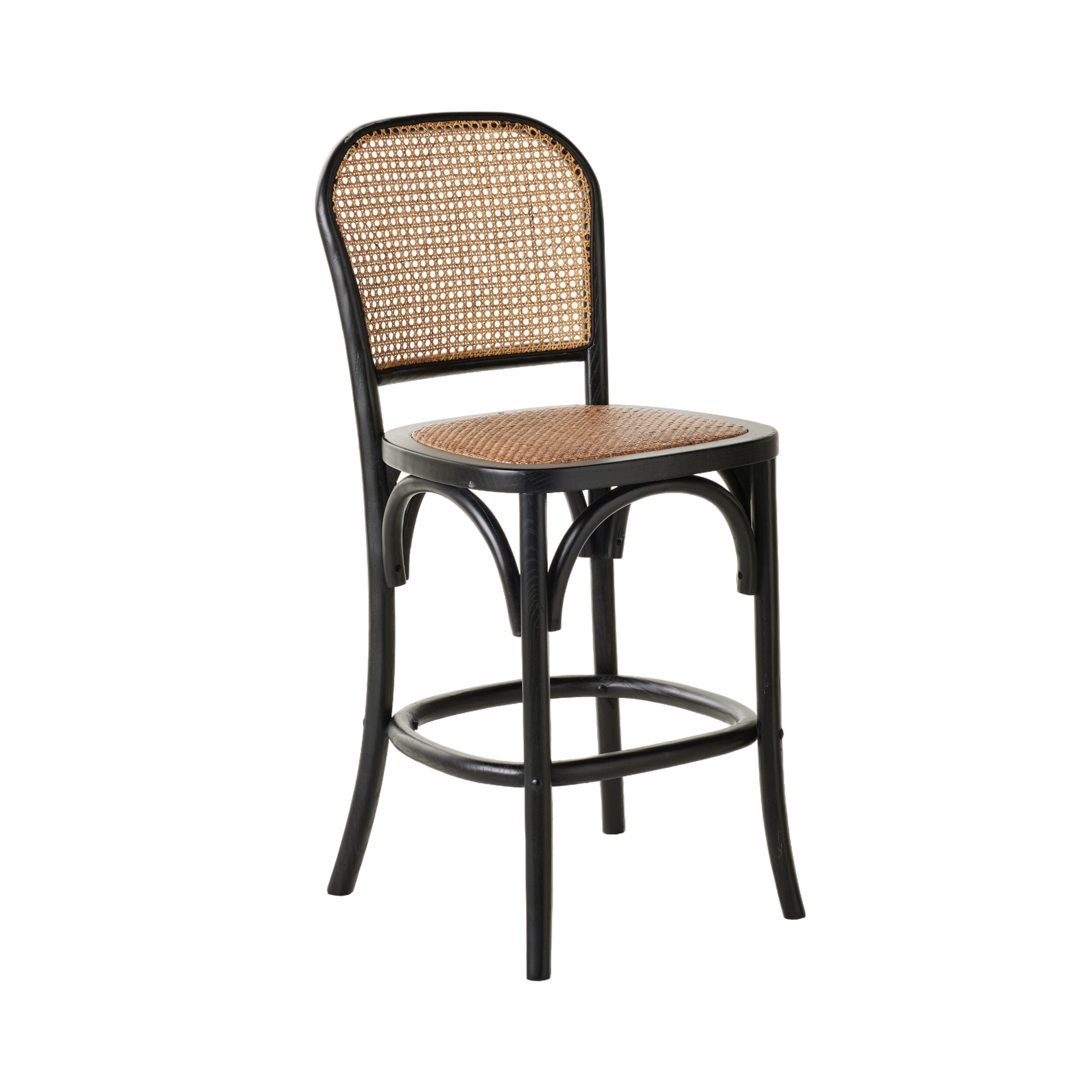 Bastion Bar Stool - Black Counter Height Stool for Kitchen Island, Bar & Pub | Modern & Durable Metal Frame | Indoor & Outdoor Use