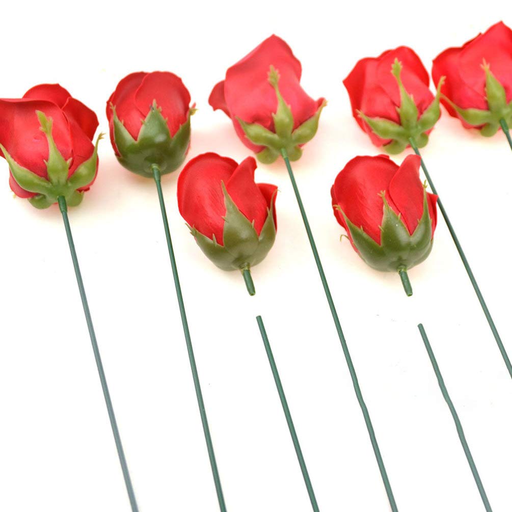 19cm Floral Stem Wire - Handmade Fake Green Imitation Bouquet Stems for DIY Flower Arrangements, Home Decor, and Wedding Centerpieces | Artificial Plant Sticks for Florists and Crafting