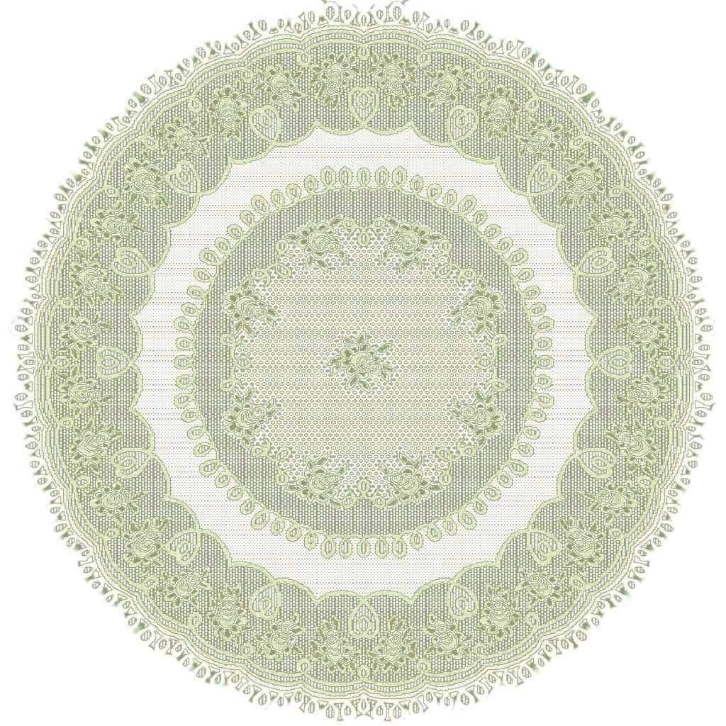 BCDlily Lace Round Tablecloth - 70 Inch Elegant Floral Table Cover for Dining Tables, Weddings, Christmas Decor & Baby Showers | Perfect for Parties, Home Decor & Special Occasions (Green)