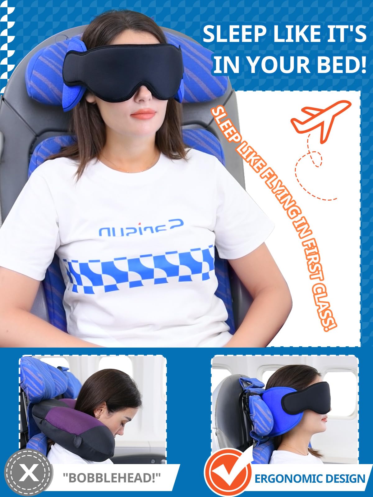 Travel Pillow for Airplanes - Comfortable Sleep on Flights & Road Trips
