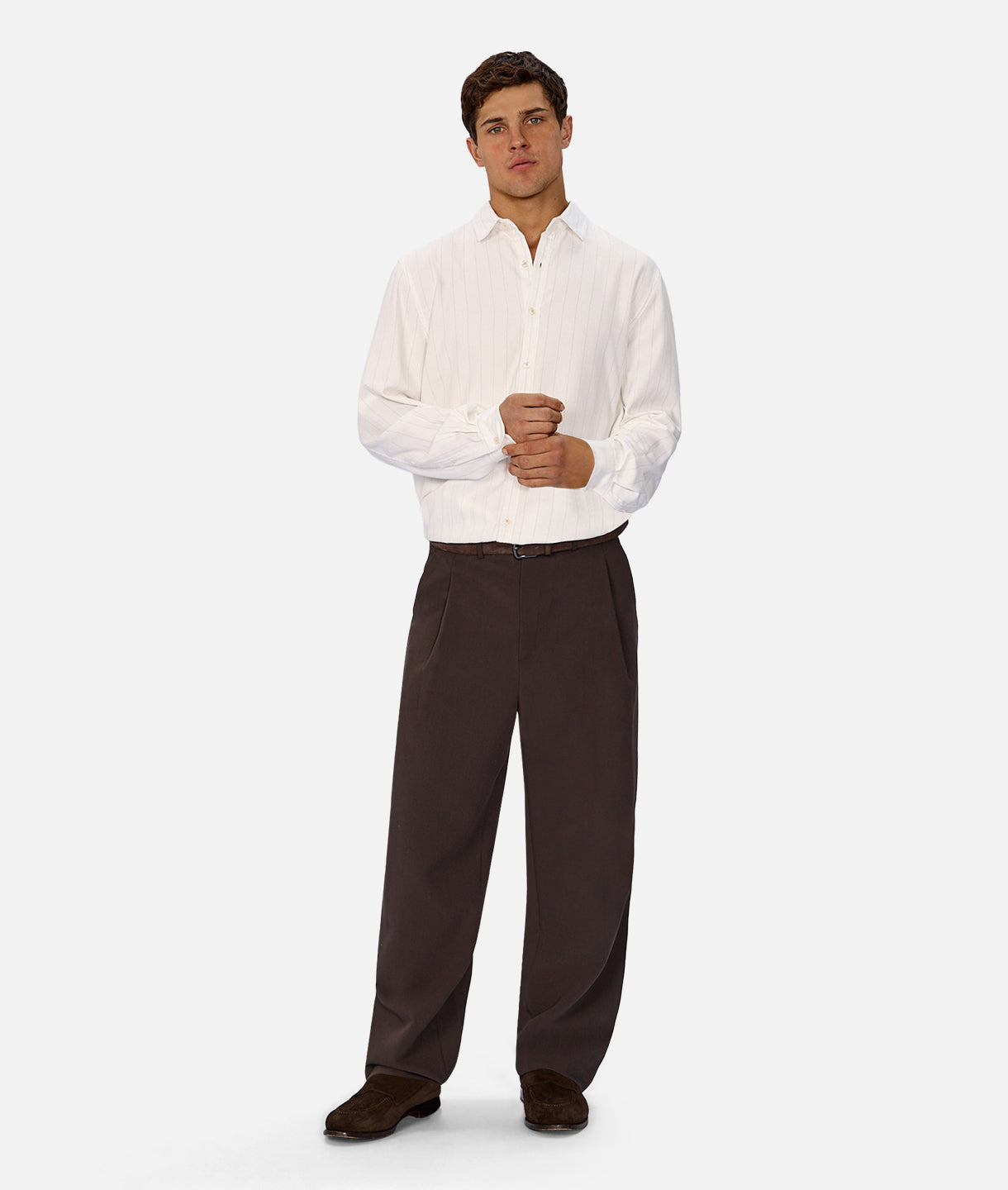 Premium Chaumont Long Sleeve Shirt - Off White & Grey | Comfortable Casual Wear for Men | Perfect for Office, Outings & Date Nights