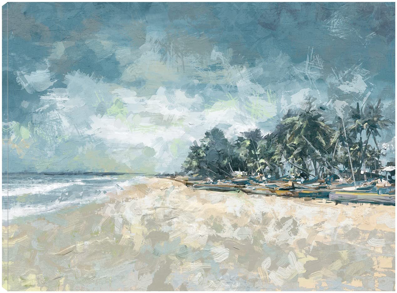 Paradise Canvas Wall Art - Hand-Painted Fine Art Decor for Living Room, Bedroom, Office & More - 32x24 Inch Ready-to-Hang Painting - Perfect for Home, Kitchen, Bathroom, Bar & Dining Room Decor