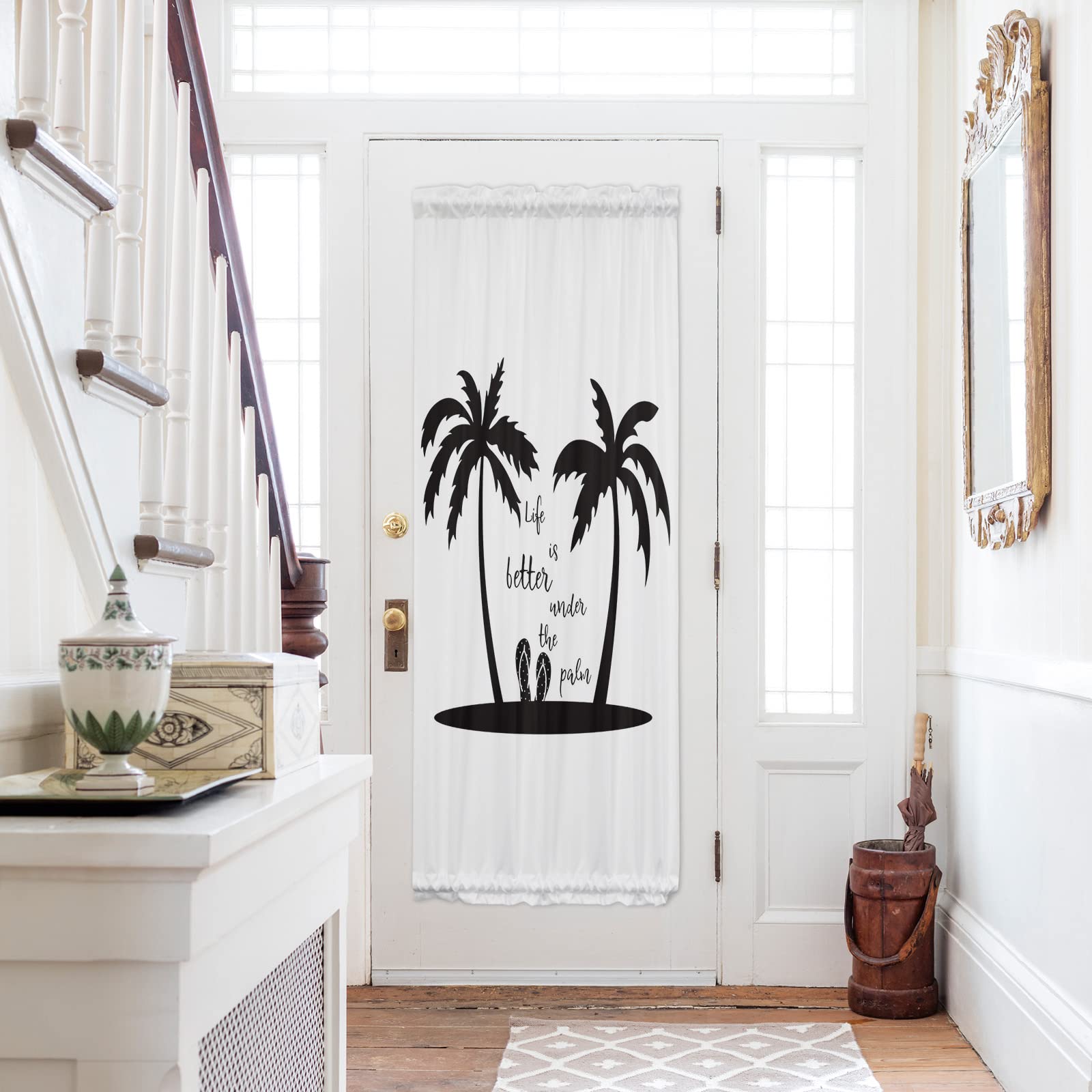 Summer Beach Palm Tree Slipper Door Curtains - 25