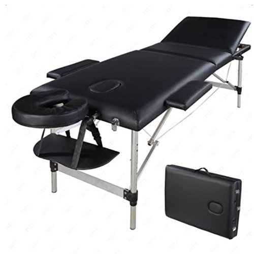 **Portable 73 Inch Folding Massage Bed - Adjustable Aluminum Salon & Spa Table for Professional Facial & Body Massage (Black) - Perfect for Home, Salon, and Mobile Spa Services**
