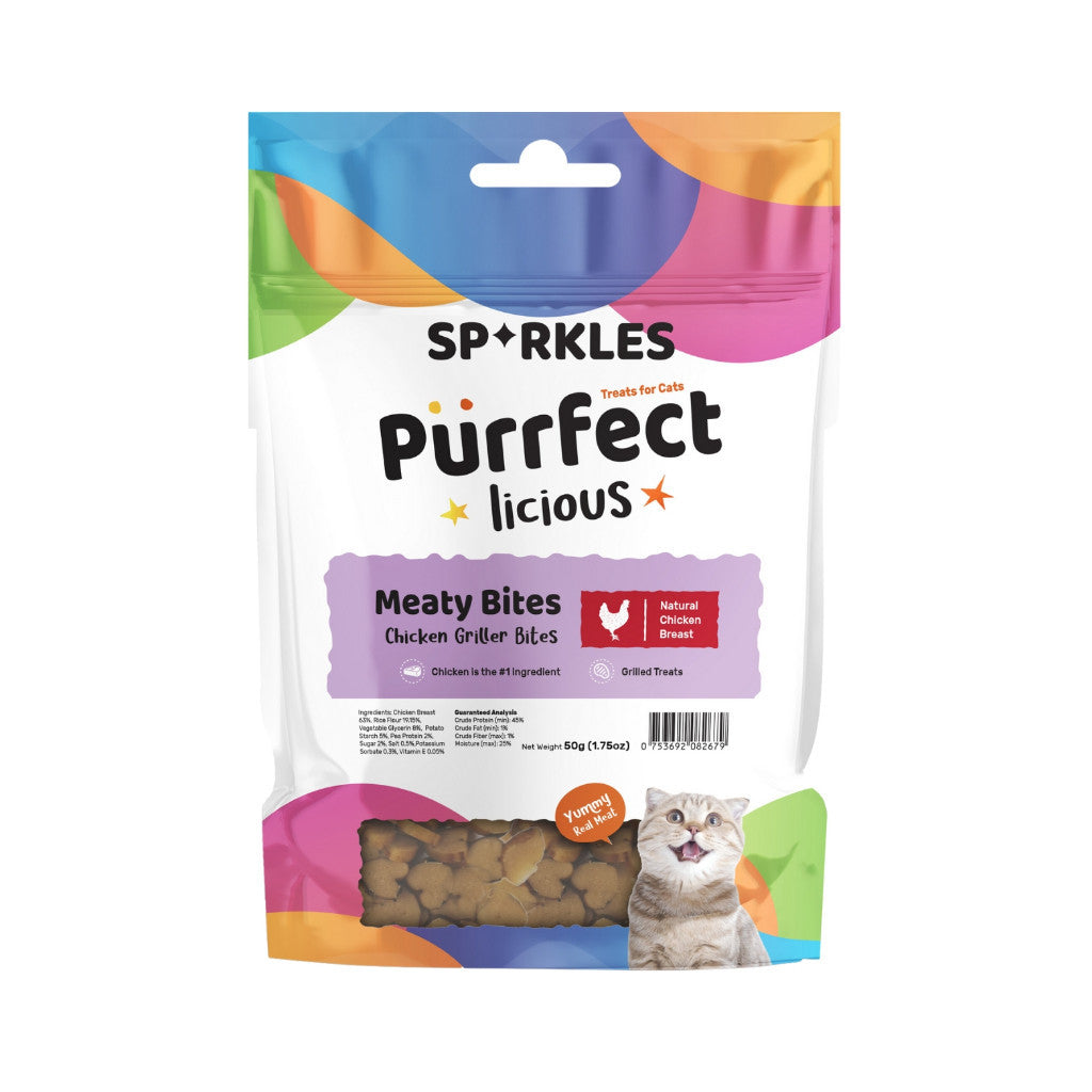 Sparkles Purrfectlicious Cat Treats - Crunchy & Creamy Bites with Real Meat, 12 Natural Flavors, Freeze-Dried & Grain-Free | Perfect for Training, Rewards & Snack Time