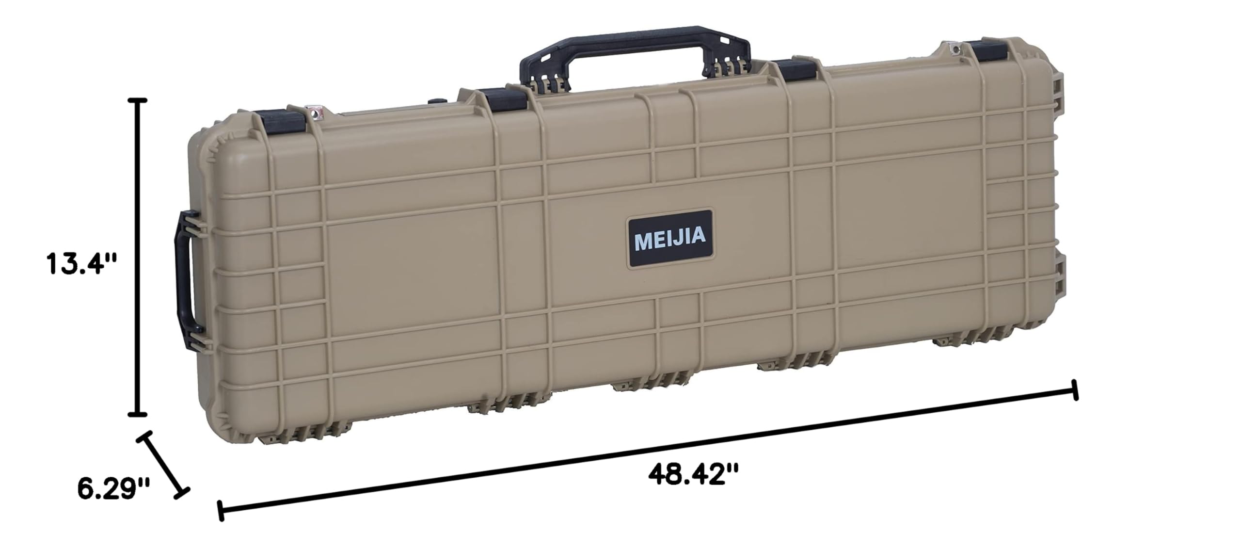 MEIJIA Waterproof Rolling Rifle Case with Wheels & Foam - for Guns, Shotguns, Airsoft (Outdoor/Indoor Use)