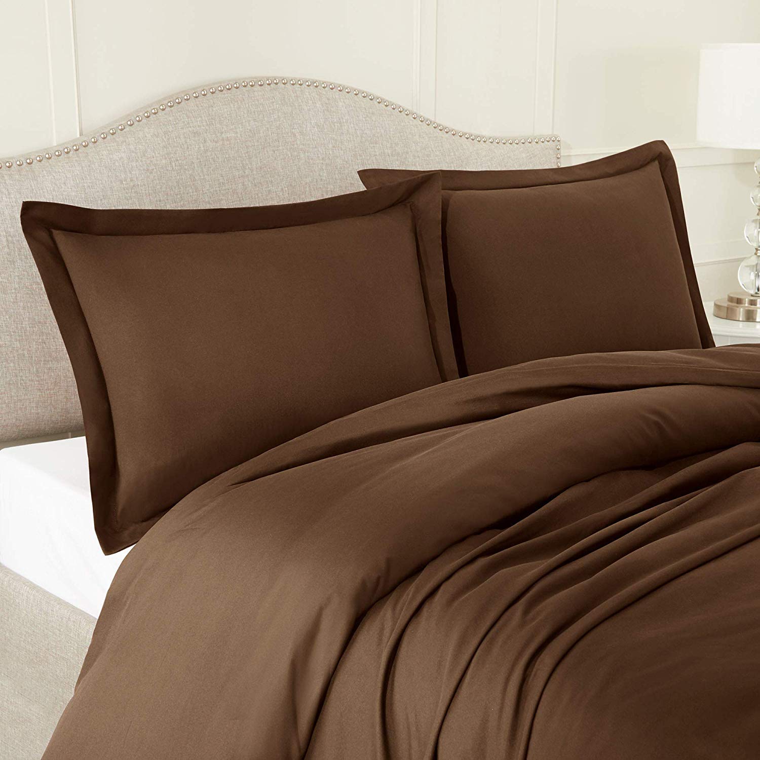 Premium 2-Piece Organic Cotton Bedding Set - 300 GSM, 500 Thread Count - 1 Duvet Cover + 1 Comforter (Chocolate, Full XL) - Soft & Breathable for All-Season Comfort - Perfect for Master Bedrooms, Guest Rooms & Luxury Hotels