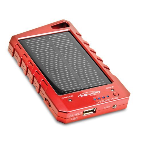 Solair SP1004R Solar Universal Portable Charger - 10000mAh Power Bank for Phones, Tablets & USB Devices - Waterproof & Durable for Outdoor, Camping, Hiking & Emergency Use