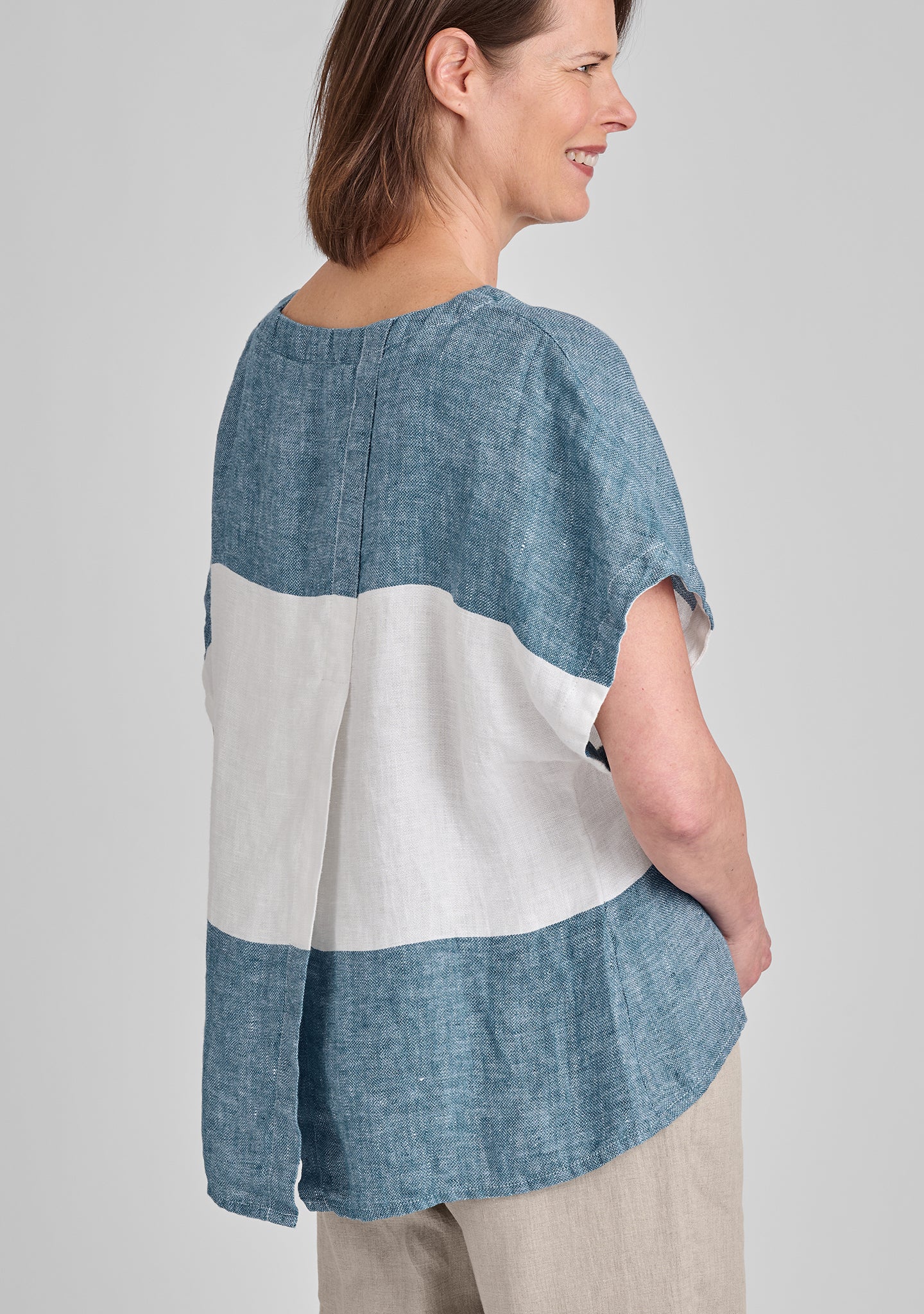 Stylish Back Slit Linen Shirt for Women - Breathable Summer Top with Elegant Design - Perfect for Casual Outings, Beach Trips, and Office Wear