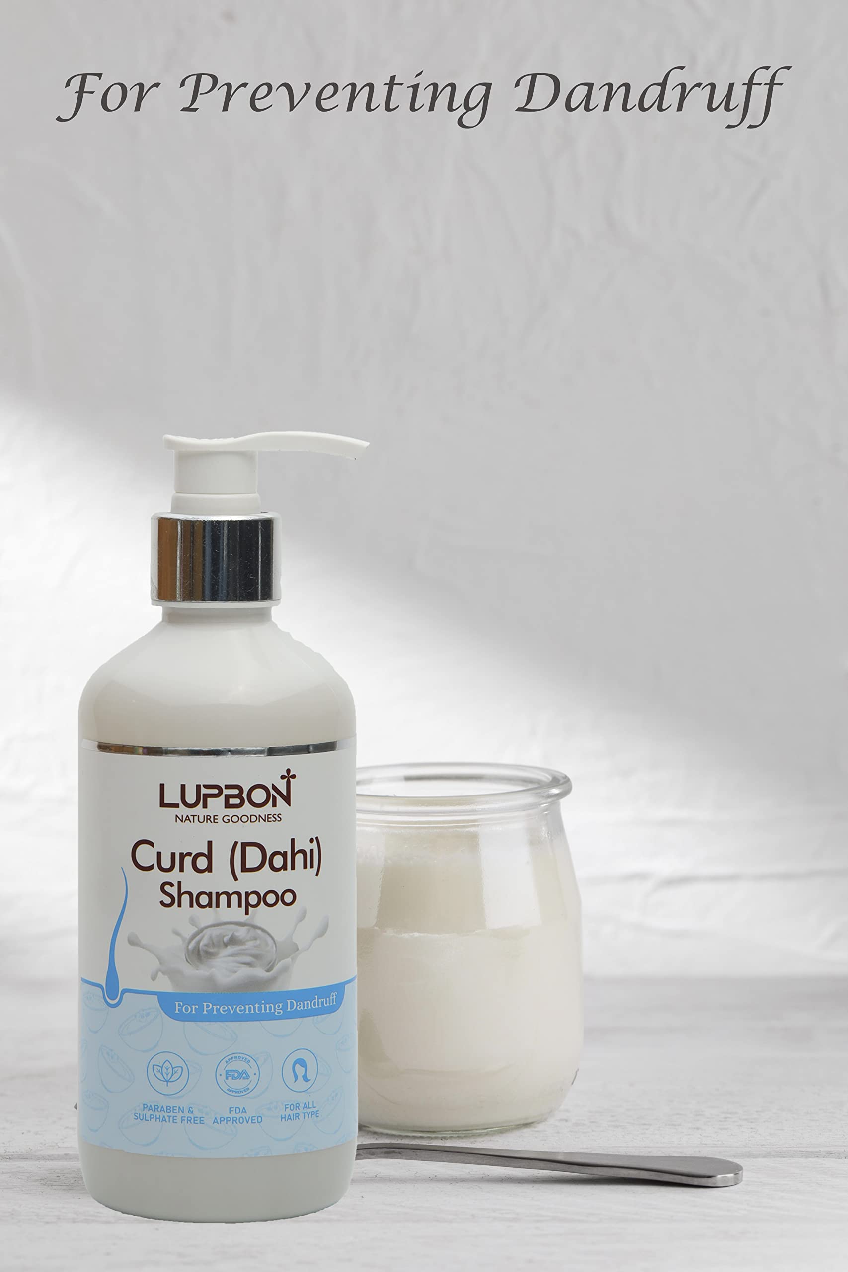 LUPBON Anti-Dandruff Curd Shampoo - 300ml for Dry & Itchy Scalp | Gentle Hair Cleanser for Men & Women | Perfect for Daily Use & Scalp Care