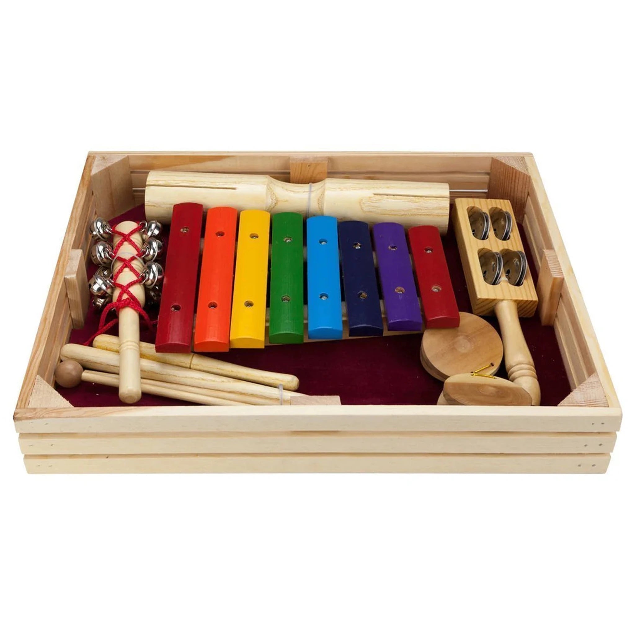 Drumfire 5-Piece Hand Percussion Set with Wooden Crate - Perfect for Live Performances, Music Classes & Home Jam Sessions