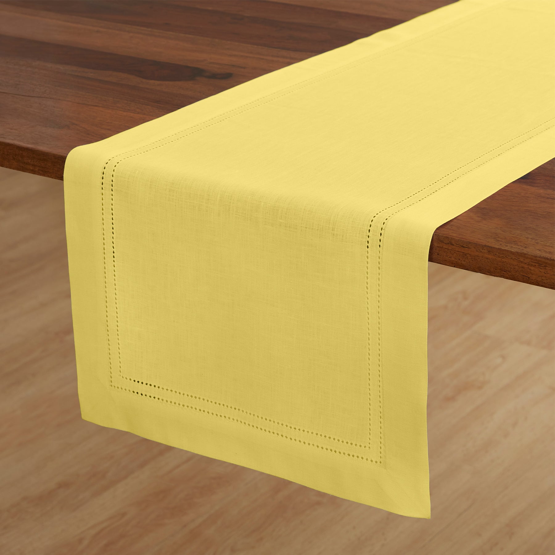 Premium Linen Double Hemstitch Table Runner - Elegant Dining Decor for Weddings, Parties & Home Decor