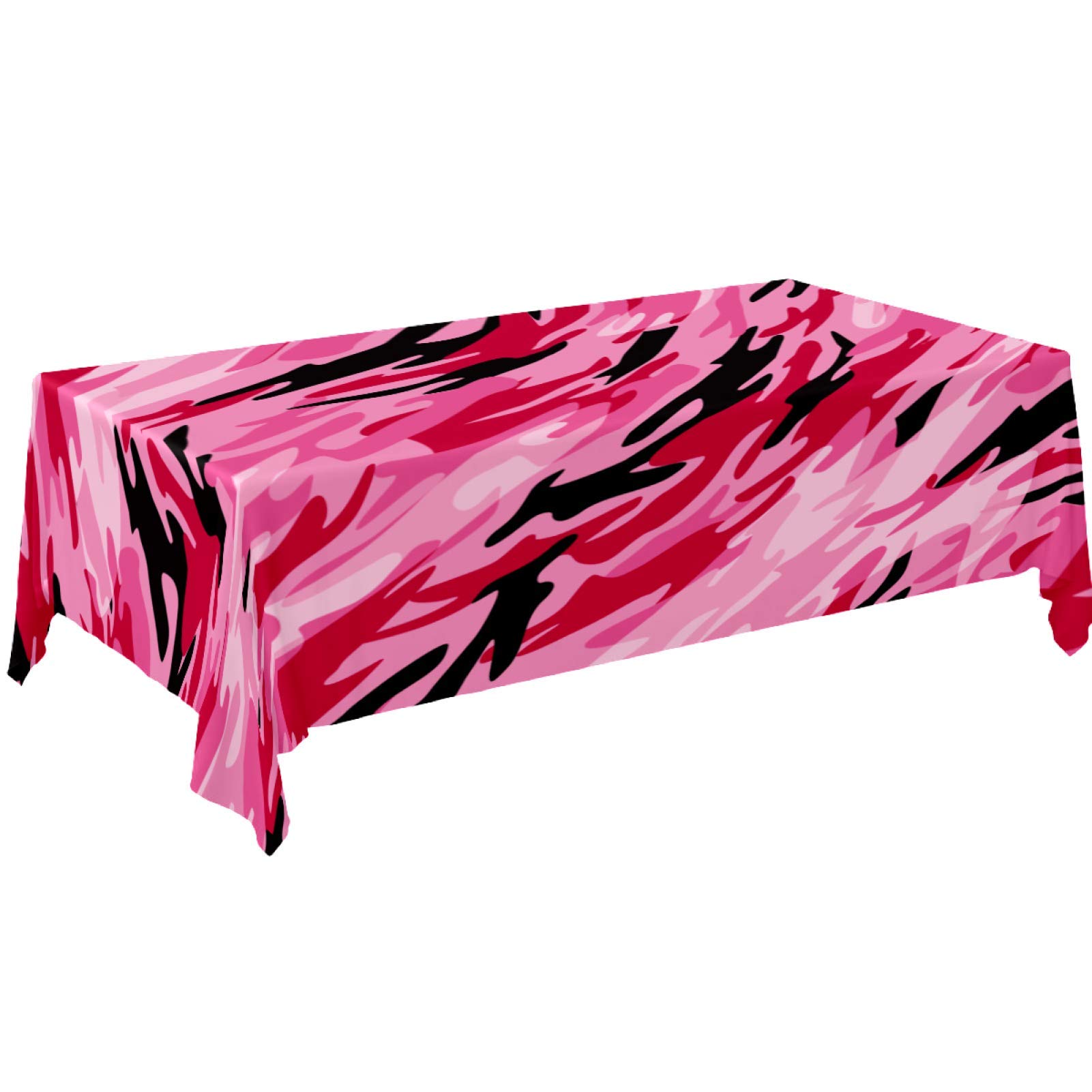 imobaby Pink Camo Military Polyester Tablecloth 54x72 Inches - Waterproof Modern Table Cover for Dining, Sofa, Wedding & Party Decor - Home Decoration for Kitchen, Living Room, Office