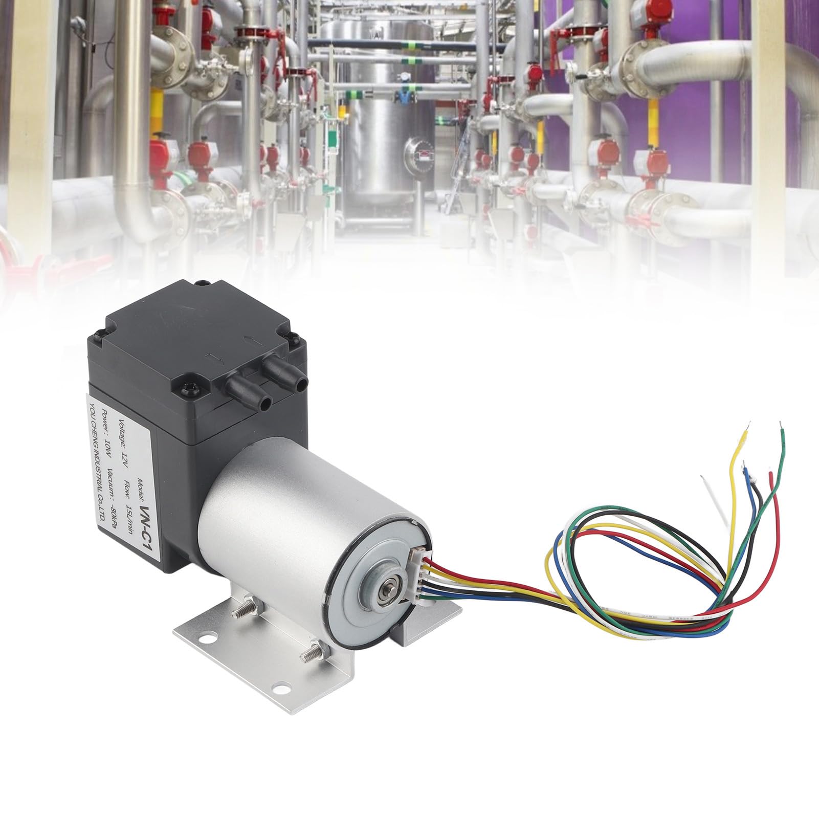 Mini Vacuum Pump 12V - Brushless Oil-Free Diaphragm Pump for High/Low Temperature Applications | Portable Micro Vacuum Pump 10W DC | Ideal for Lab Equipment, Medical Devices & DIY Projects