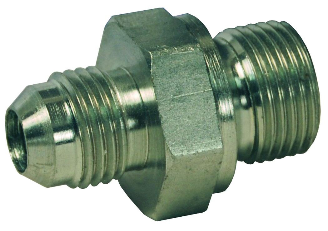 Dixon Zinc Plated Steel British Thread Adapter - Male 37° Flare x Male BSPP - Hydraulic & Pneumatic System Connector for Industrial Equipment & Automotive Applications