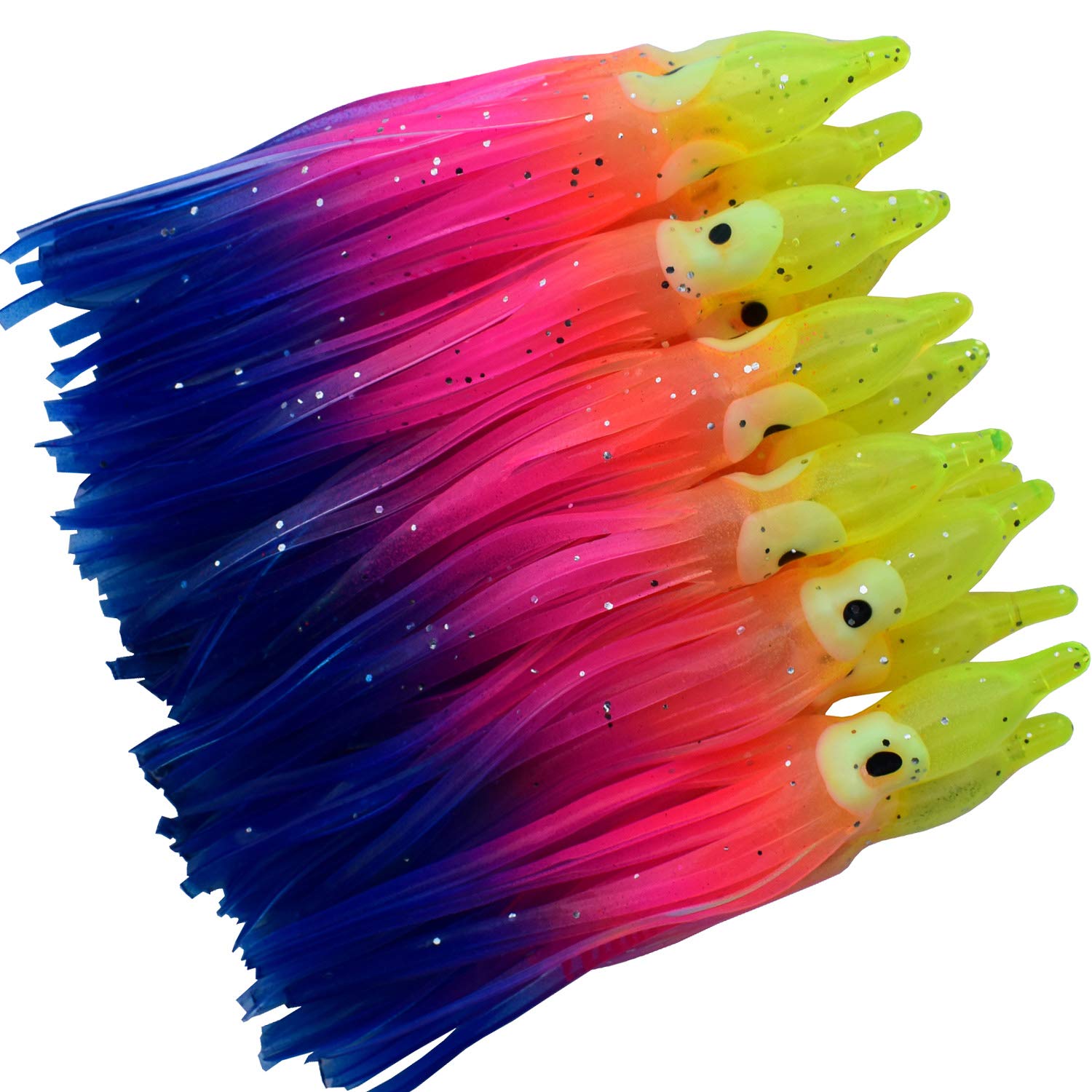 Premium Squid Skirts Fishing Lure - 4.75in/12CM Soft Octopus Bait for Saltwater Trolling - Ideal for Deep Sea Fishing, Offshore Angling & Game Fish Attraction