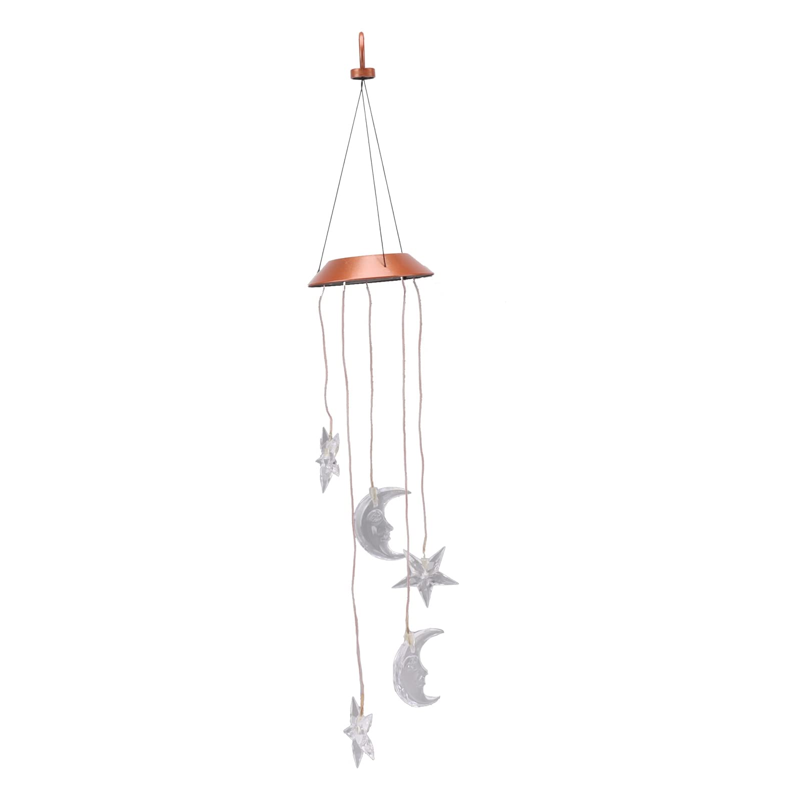 Solar Powered Wind Chimes with Color Changing LED Lights - Star & Moon Design for Patio, Garden, Yard Decor | Outdoor Hanging Decorations for Home, Porch & Backyard | Perfect for Evening Ambiance & Gift Giving