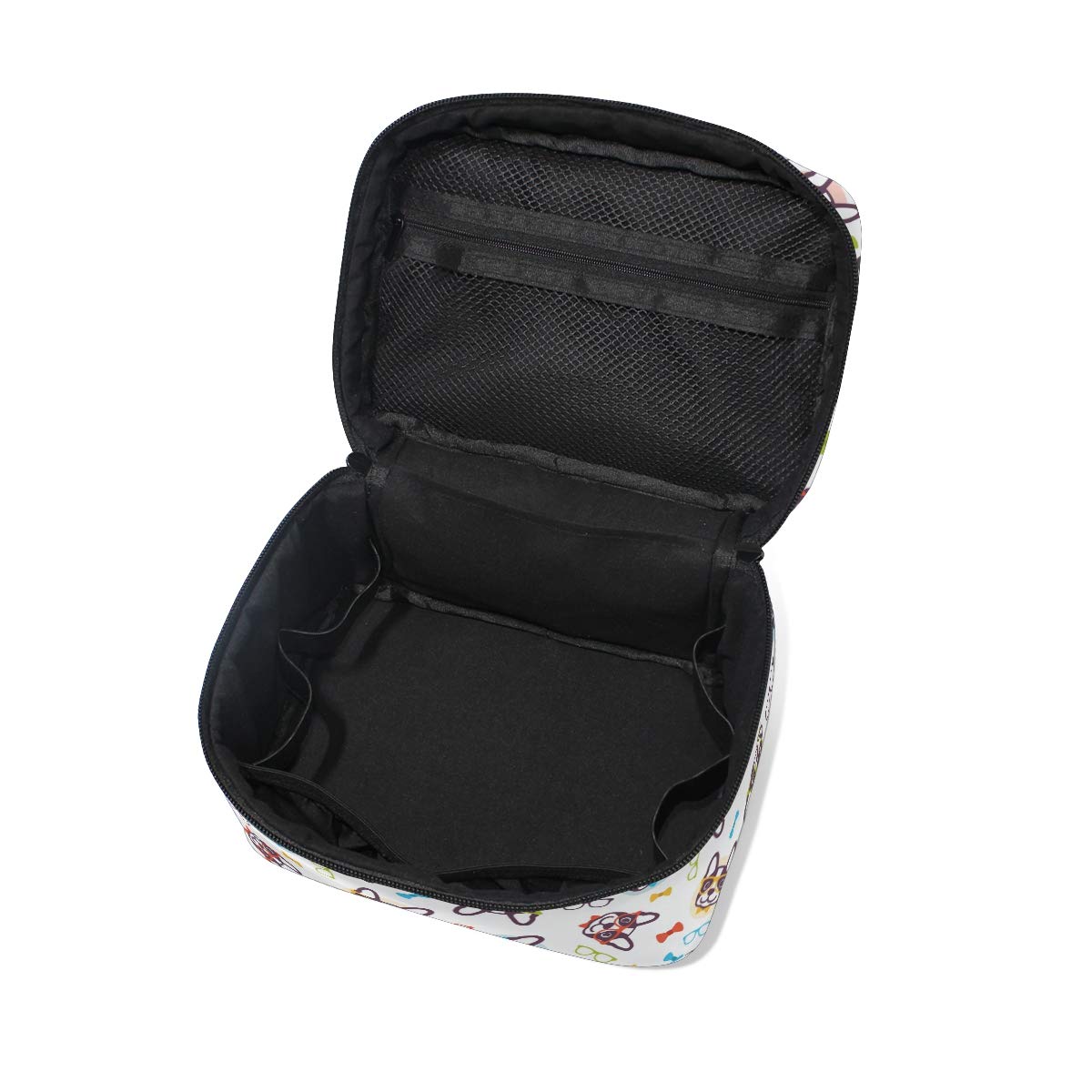 Large Capacity Makeup Bag Organizer - Cute Cartoon French Bulldog Design Travel Cosmetic Case, Portable Toiletry Storage & Wash Bag for Women & Girls | Perfect for Travel, Gym, and Daily Makeup Organization