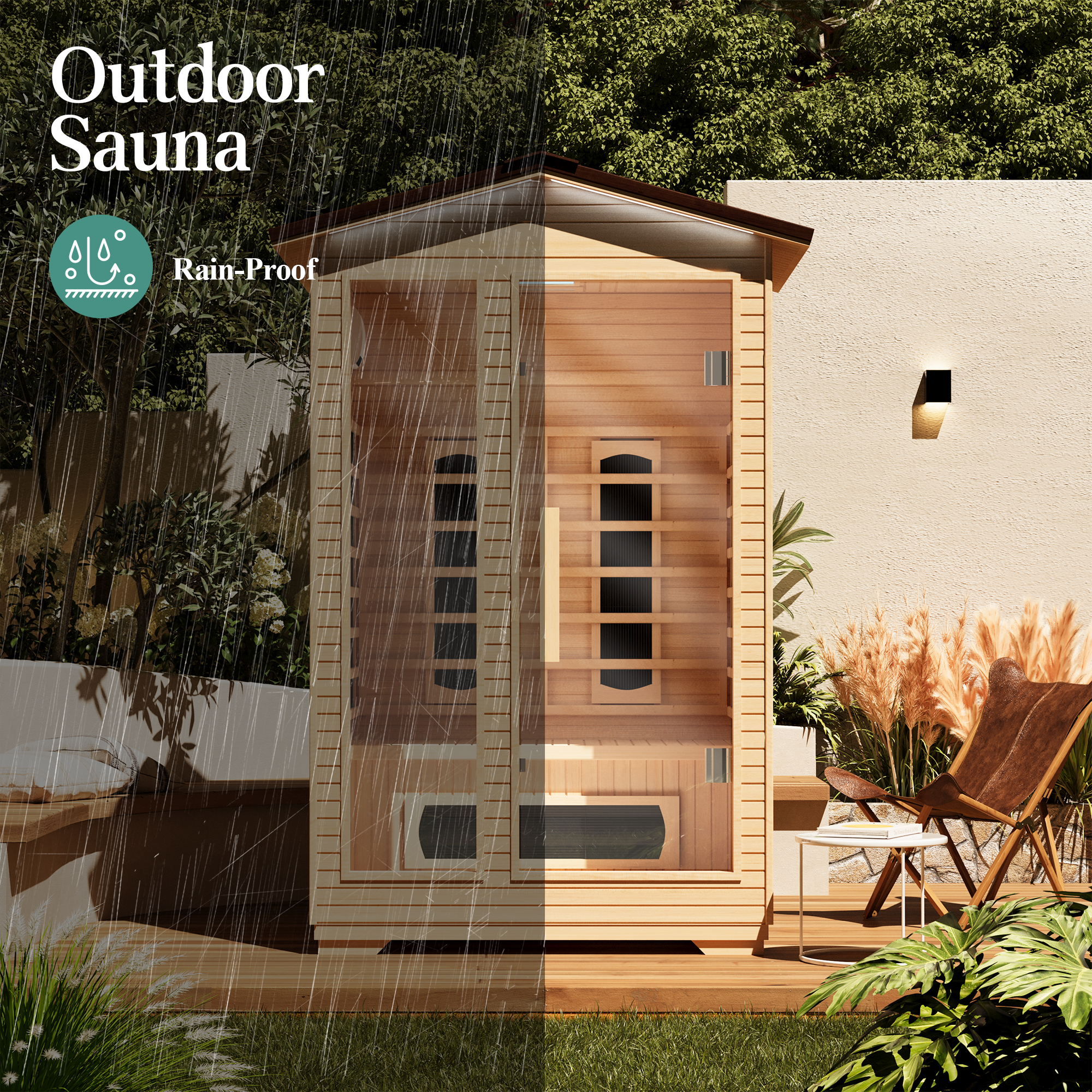 EROMMY 2 Person Outdoor Sauna with Full Spectrum Heaters - Portable Infrared Sauna Tent for Home & Backyard Relaxation Therapy