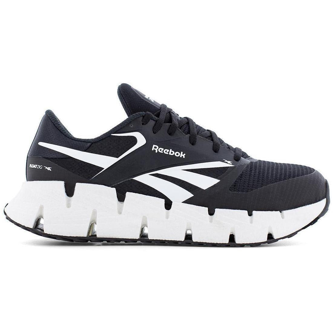 FloatZig Athletic Composite Toe Work Shoes for Men - Lightweight Safety Shoes with Non-Slip Sole, Black/White - Perfect for Construction, Warehouse & Outdoor Work