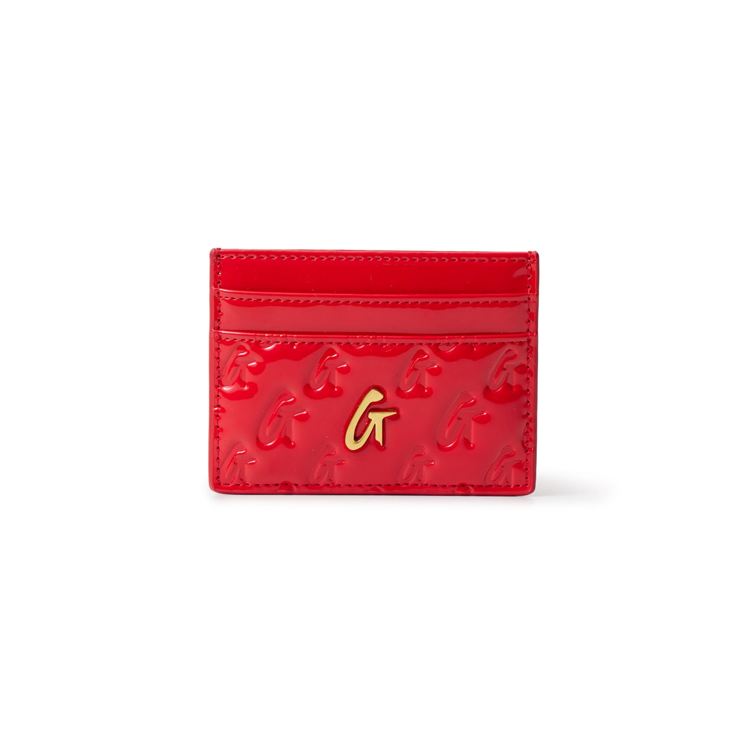 Luxury Monogram Gold Card Holder - Mirror Red Design for Women & Men | Perfect for Wallets, Credit Cards & ID Organizer | Elegant Gift for Travel & Everyday Use