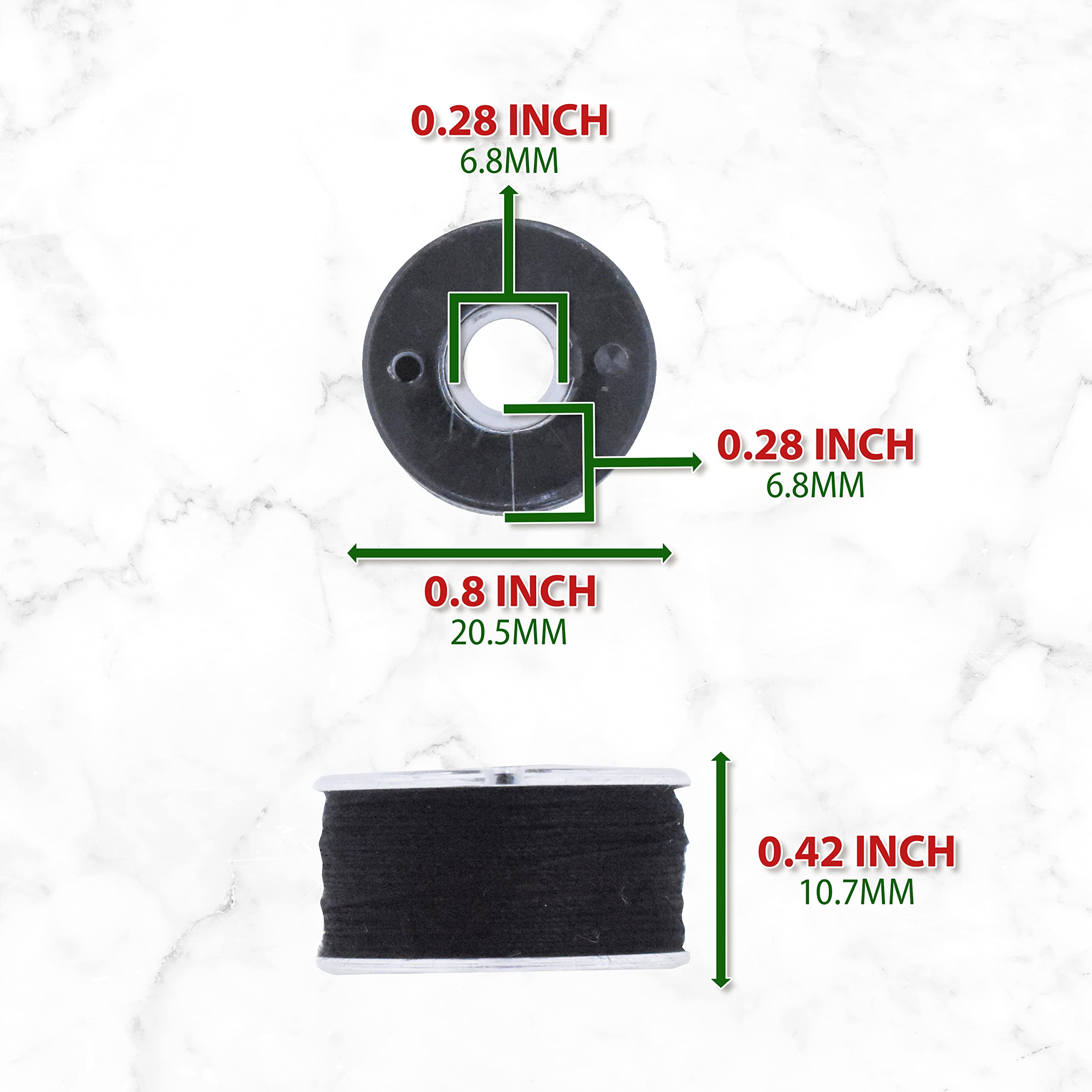 25 Prewound Black SA156 Bobbins for Singer & Brother Sewing Machines - 15J Prefilled Embroidery Thread Bobbins - Perfect for Quilting, Dressmaking & Craft Projects