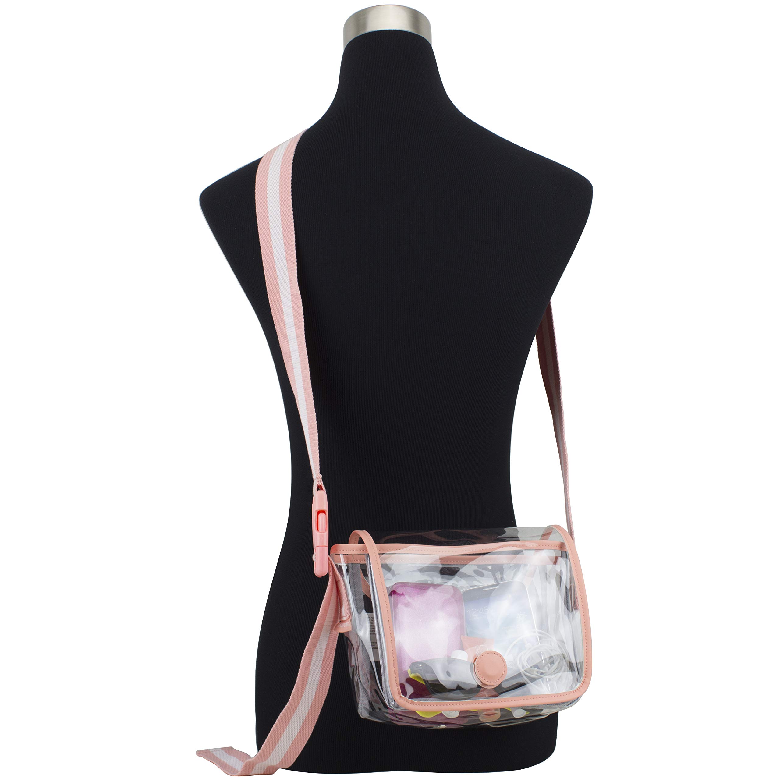 EastSport Clear PVC Transparent Handbag Bundle Set - Heavy Duty See-Through Daypack & Tote Bag for College, Workplace | Perfect for School, Travel, Concerts & Security Checkpoints