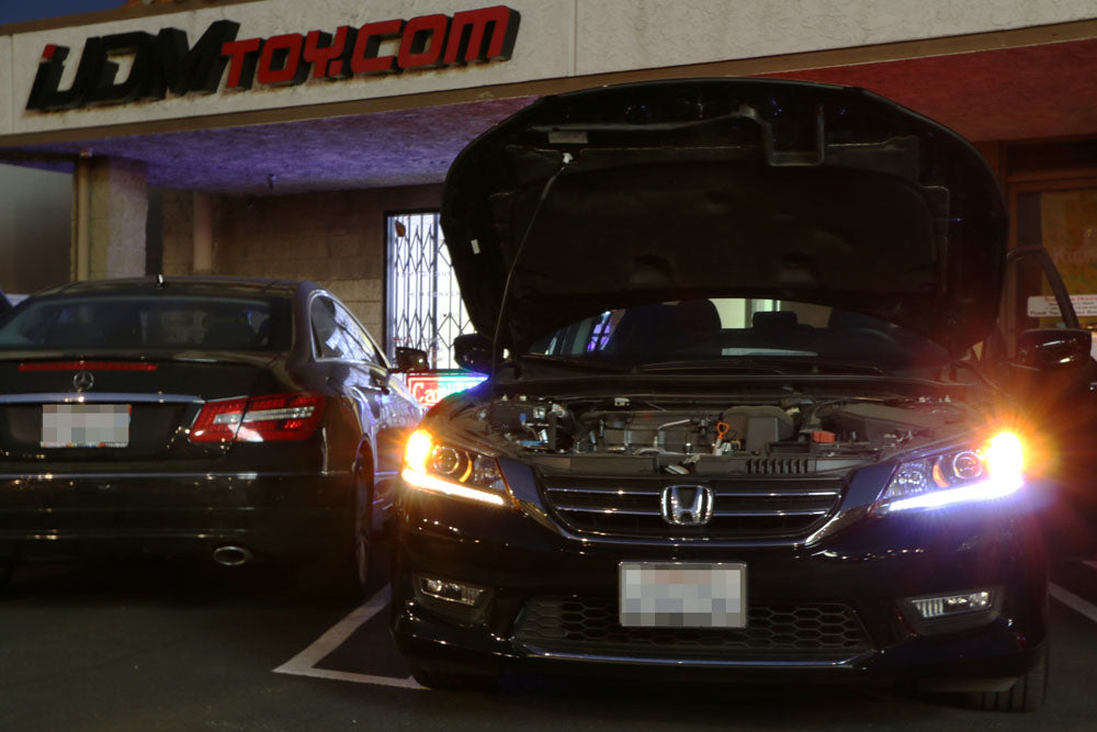 13-15 Honda Accord Sedan LED DRL Headlights - Bright White Daylight Running Lights with Easy Installation - Upgrade for Night Driving & Enhanced Visibility