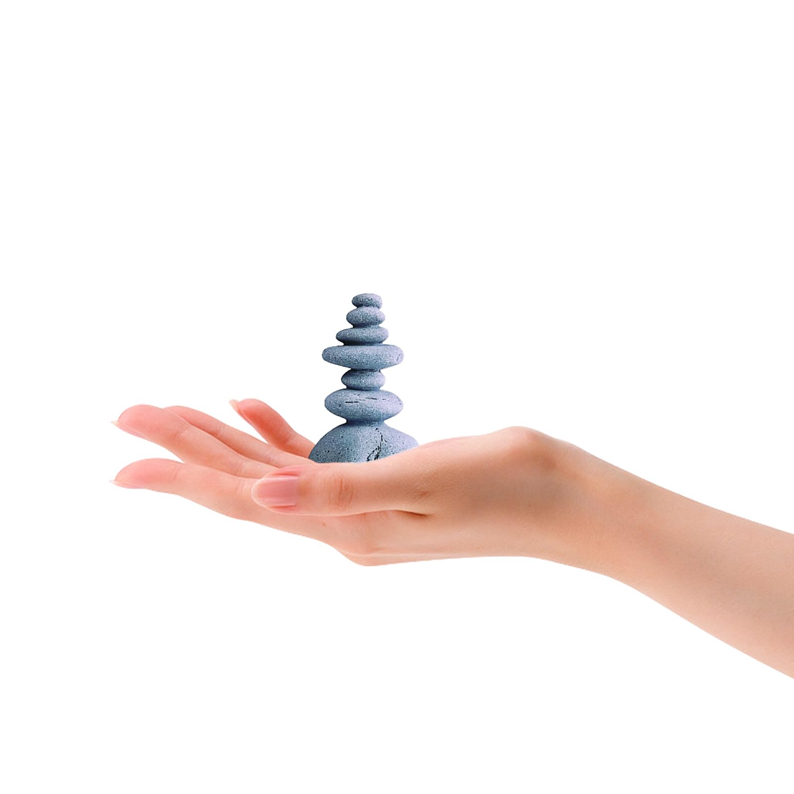 7 Zen Stacking Stones - Handmade Rock Statues for Garden & Office Decor, Yoga Meditation Accessories, Small Fish Tank & Micro Landscape Decoration - Perfect for Relaxation, Feng Shui & Home Zen Spaces