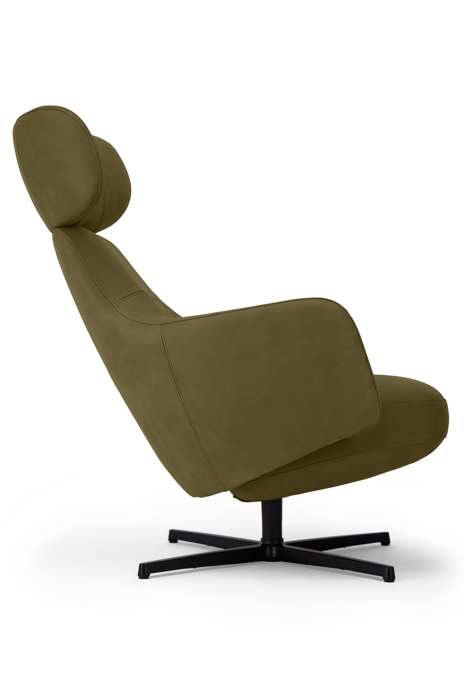 Ditre Cuper Swivel Armchair with Footstool - Modern Lounge Chair for Living Room, Office & Reading Nook - Comfortable 360-Degree Rotating Recliner
