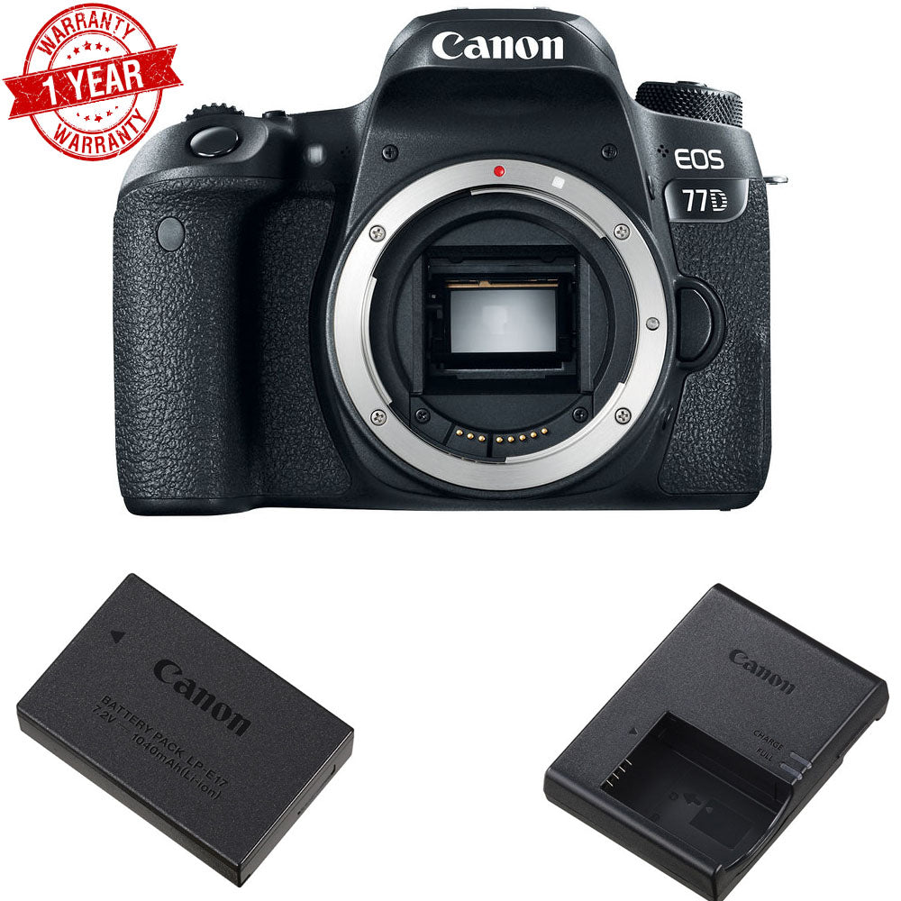 Canon EOS 77D DSLR Camera Body Only - 24.2MP APS-C Sensor, 45-Point AF, DIGIC 7, Wi-Fi & NFC - Perfect for Travel Photography, Vlogging & Professional Shoots