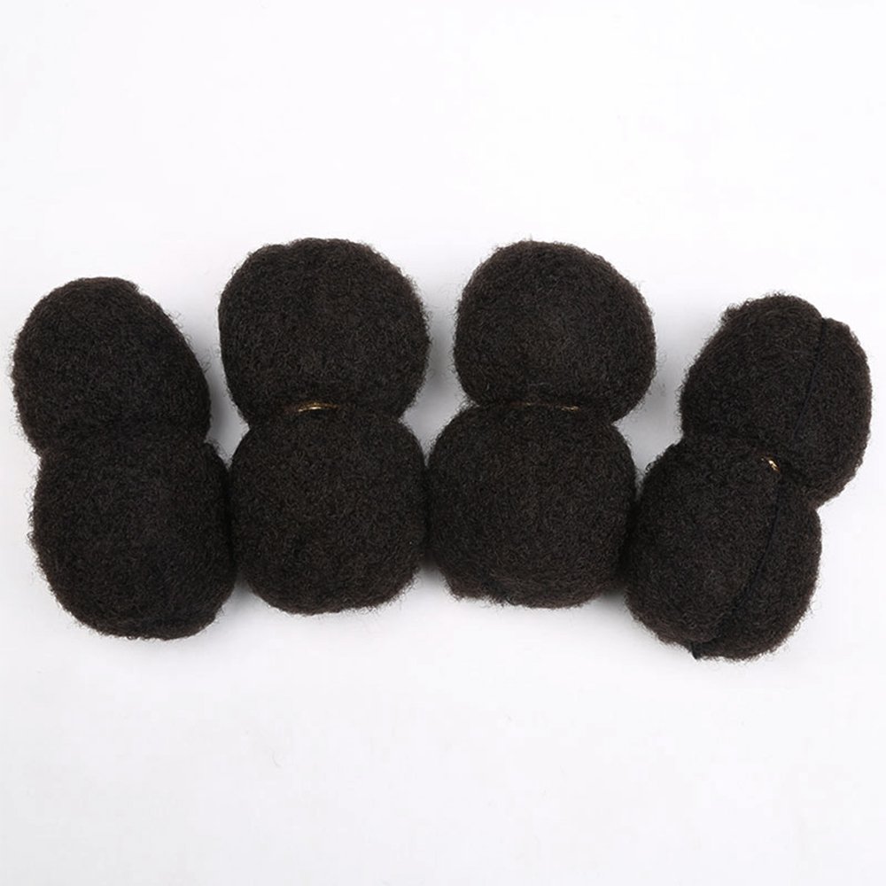 YONNA 4-Piece Afro Kinky Bulk Hair Bundle - 100% Human Hair for Dreadlocks & Twist Braids (14 Inch, Off Black #1B) | Perfect for Protective Styles & Natural Hair Extensions