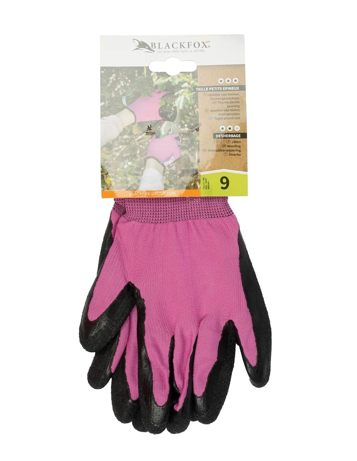 BlackFox Pink Nylon Gardening Gloves - Large Size, Durable & Comfortable for Women's Outdoor Planting, Weeding & Yard Work - Perfect for Spring Gardening, Landscaping & Farm Use