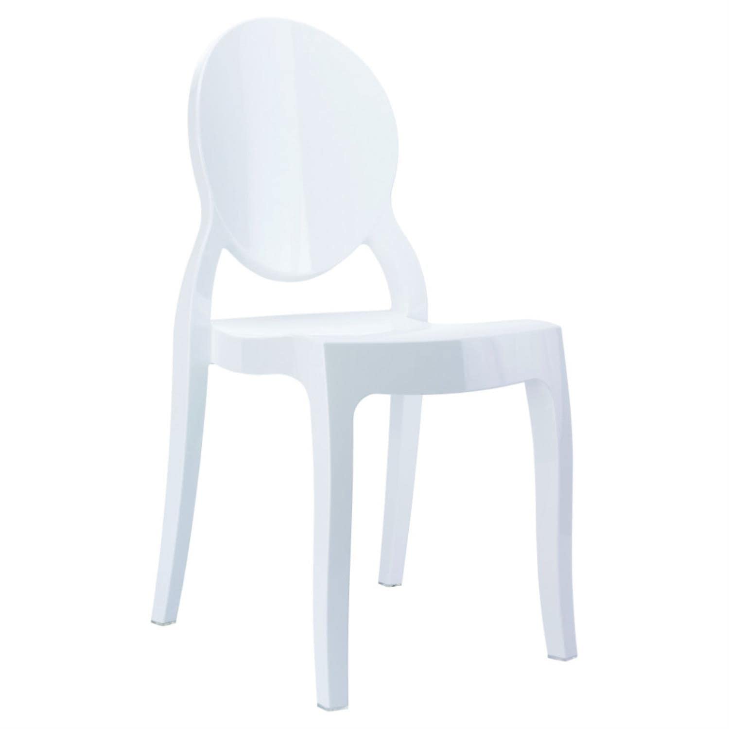 Compamia Baby Elizabeth Kids Chair - Glossy White High Chair for Toddlers & Infants - Perfect for Dining, Feeding, and Playtime at Home