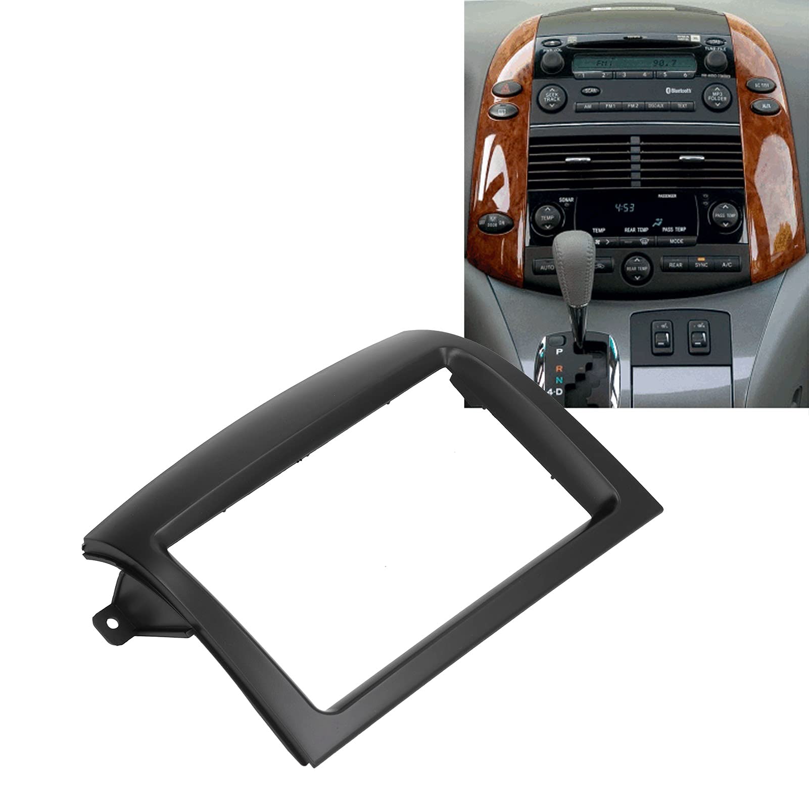 Qiilu 2Din Stereo Radio Fascia Panel - Universal Fit for 2004-2010 Car Models | DVD Navigation Frame Trim Kit | Perfect for Car Audio System Upgrades & Dashboard Customization