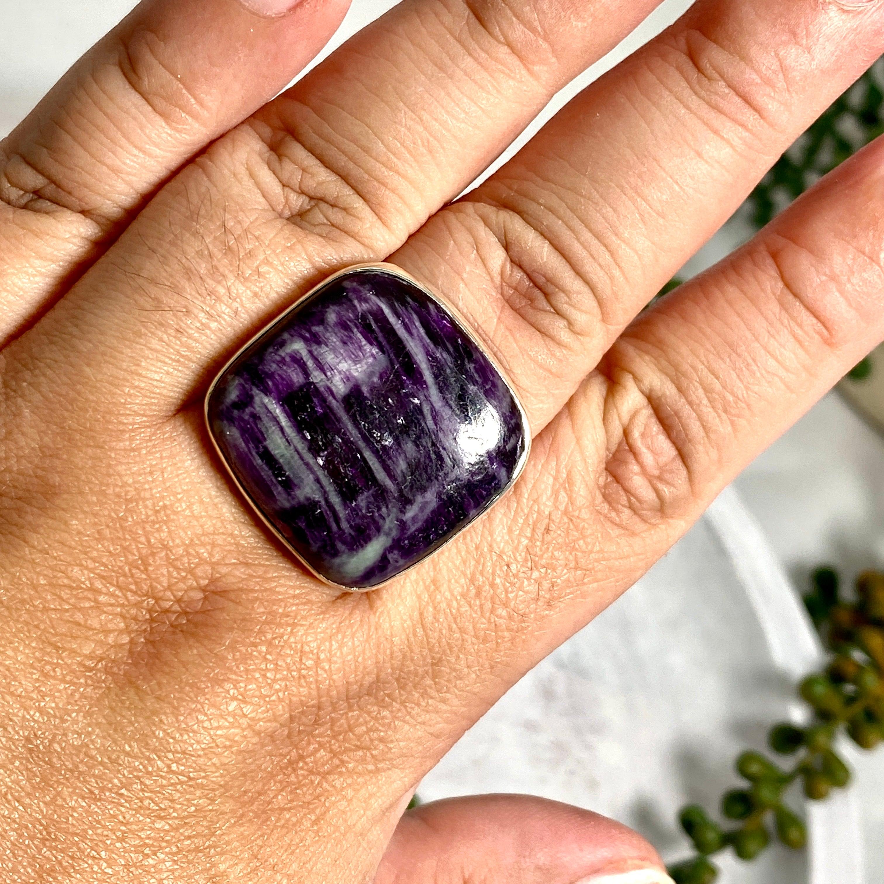 Kammererite Square Cabochon Ring Size 12 KRGJ2393 - Elegant Handmade Jewelry for Women, Perfect for Weddings & Special Occasions