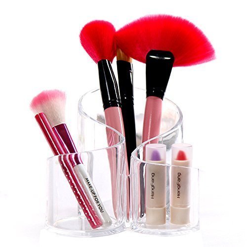 Maruti ENTERPRISE Acrylic 3-Tier Makeup Organizer - Perfect for Nail Polish, Hair Combs, Eyeliner & Makeup Brushes | Desktop Cosmetic Storage Solution for Vanity, Bathroom & Dressing Table Organization