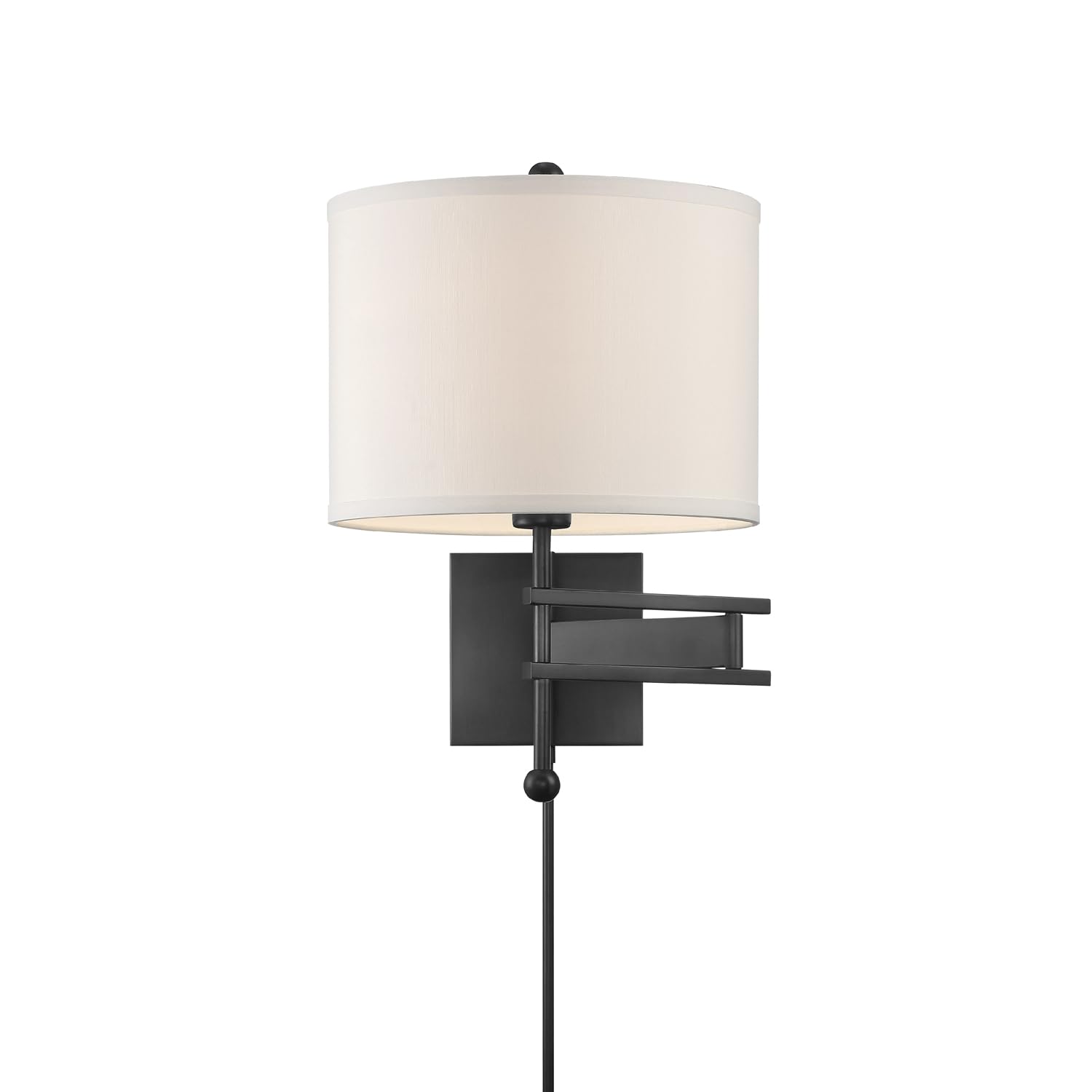 Crystorama Marshall 1-Light Matte Black Wall Sconce - Modern Task Lighting for Bedroom, Hallway & Office Decor