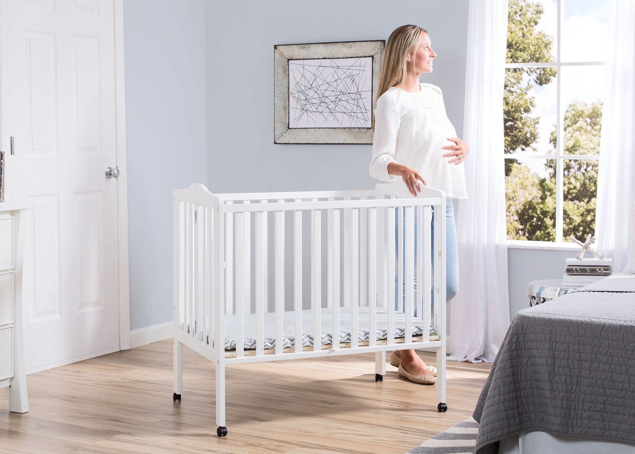 Portable Folding Crib with Mattress - Lightweight Travel Baby Bed for Home & Nursery | Perfect for Travel, Camping & Grandparents' House