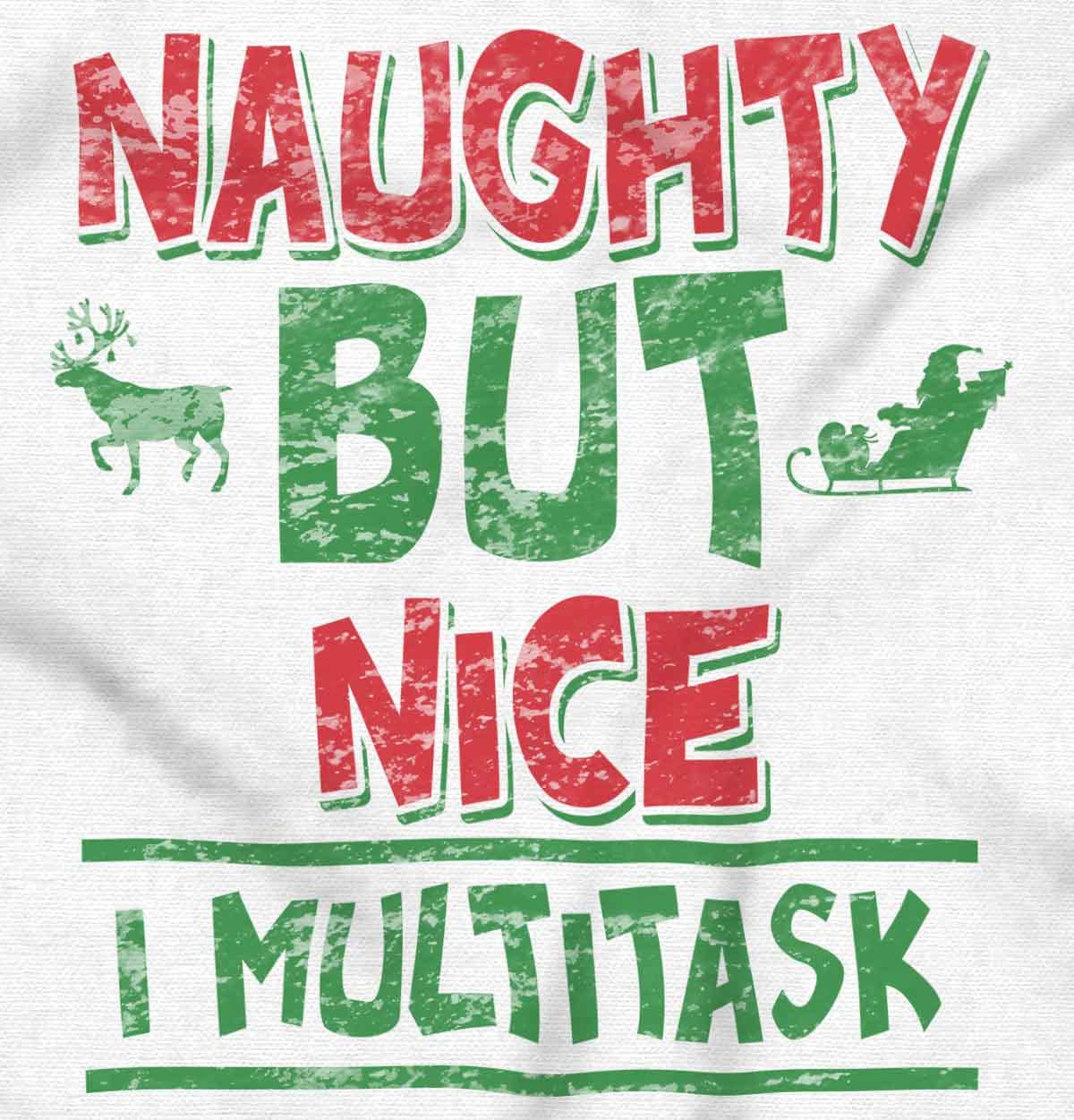 Brisco Brands Christmas Checklist Naughty Nice Tried Women's Graphic Tee - Cute Holiday Party Outfit & Casual Winter Fashion Top